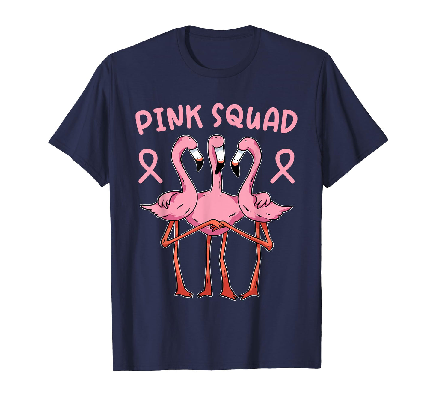 Flamingo Breast Cancer Family Matching Pink Support Squad T-Shirt