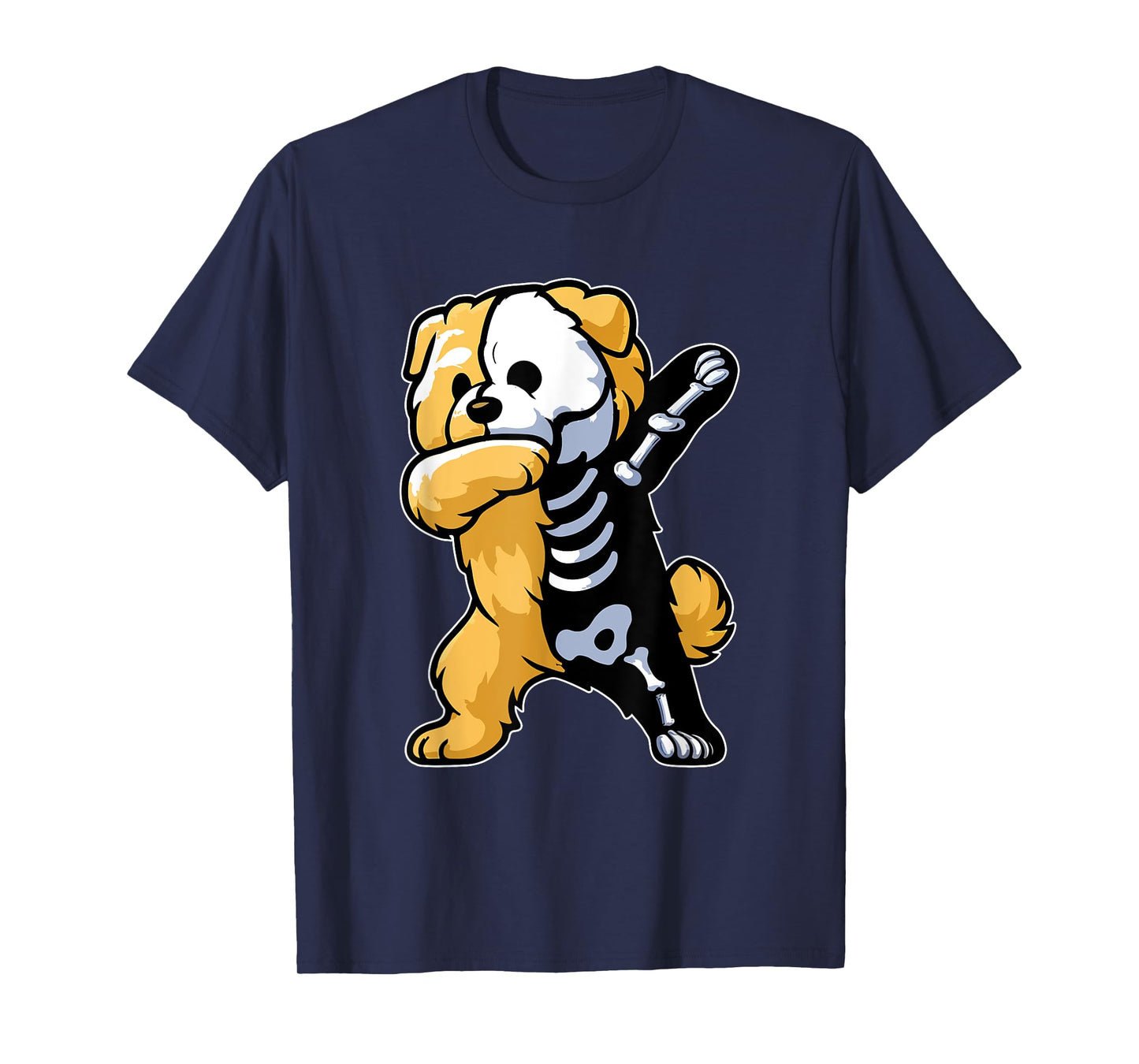 Dabbing Chow Chow Half Skeleton Halloween Costume Owner T-Shirt
