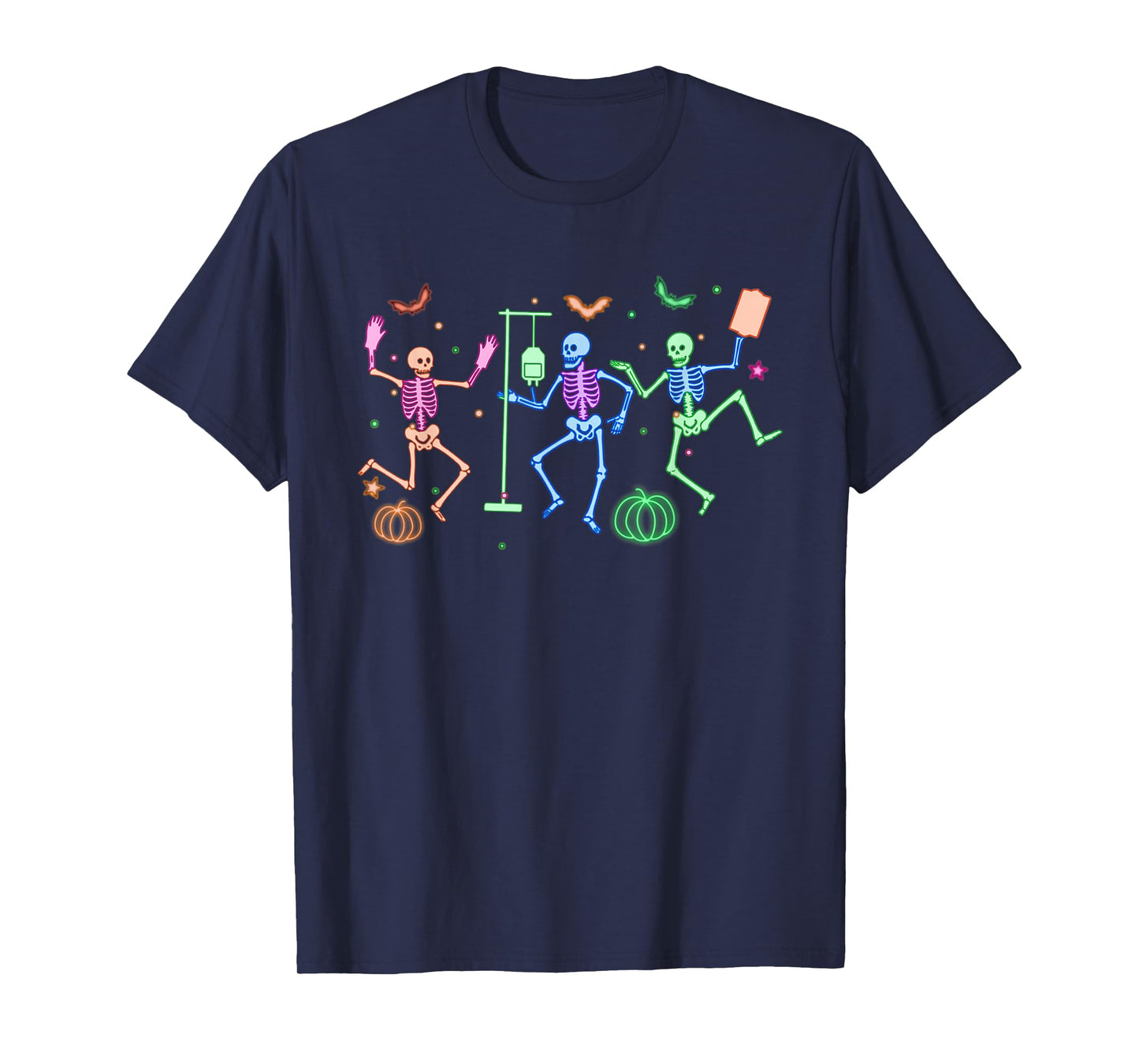 Funny Nurse Skeleton Halloween Healthcare Crew Skeleton T-Shirt