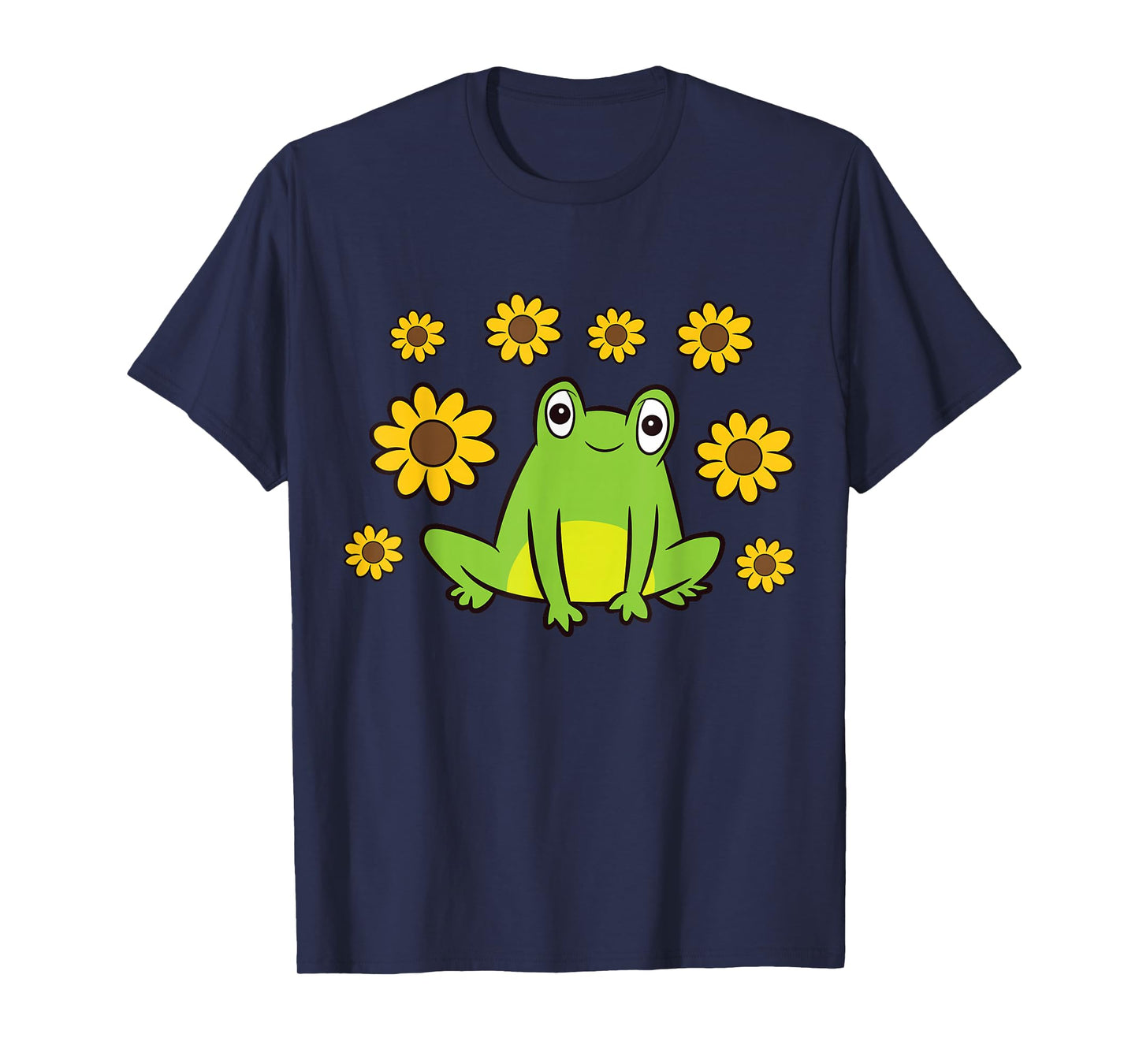 Cute Frog Summer Sunflower Kawaii Frog T-Shirt