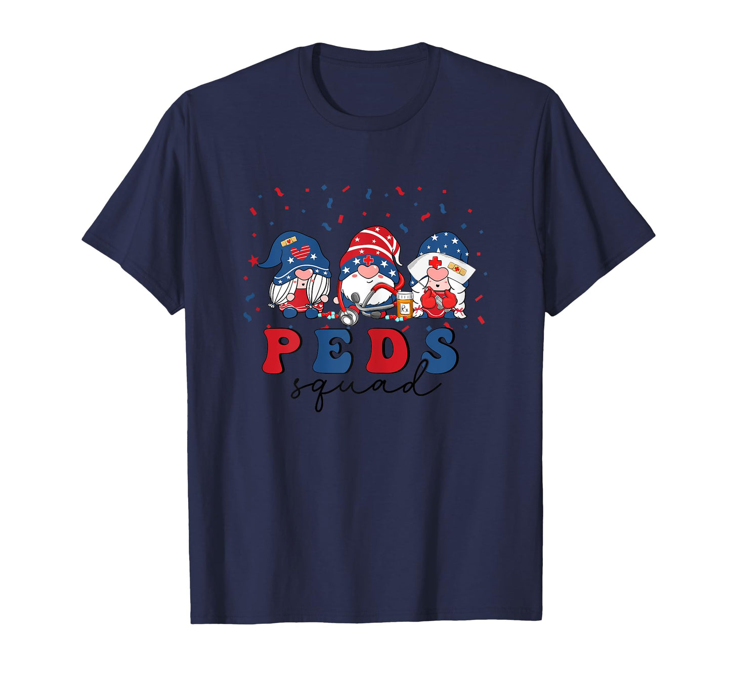 Peds Nurse 4th Of July Pediatric Nursing USA Stethoscope T-Shirt