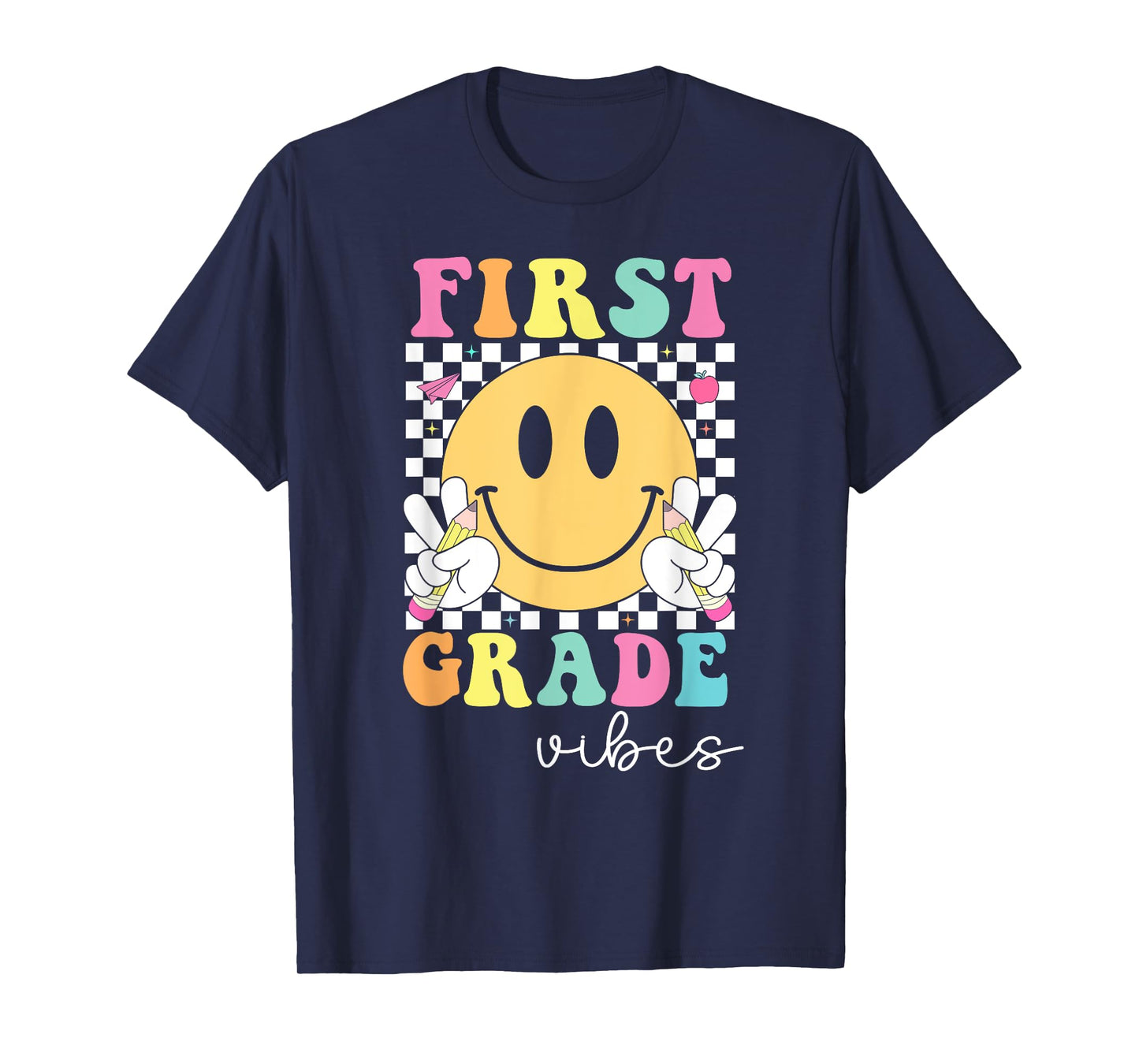 First Grade Vibes Shirt Girls Kids Team 1st Grade Teacher T-Shirt