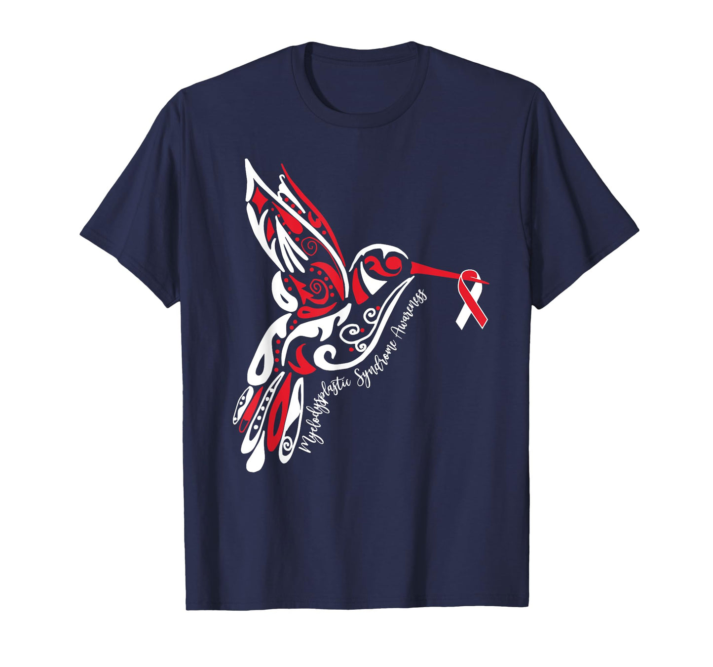 Myelodysplastic Syndrome MDS Awareness Hummingbird Ribbon T-Shirt