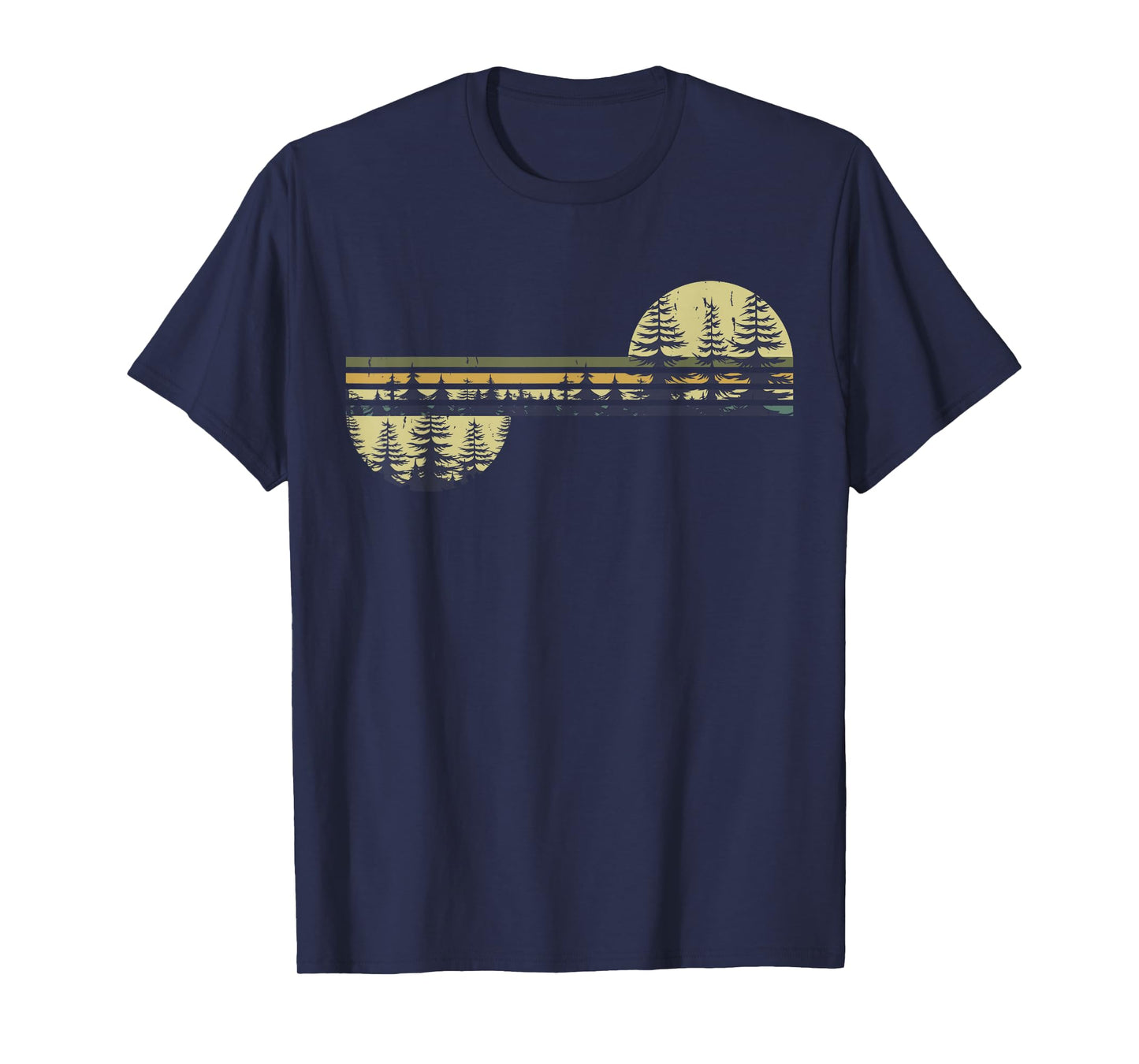 Retro Forest Trees Outdoors Nature Women Men Vintage Graphic T-Shirt