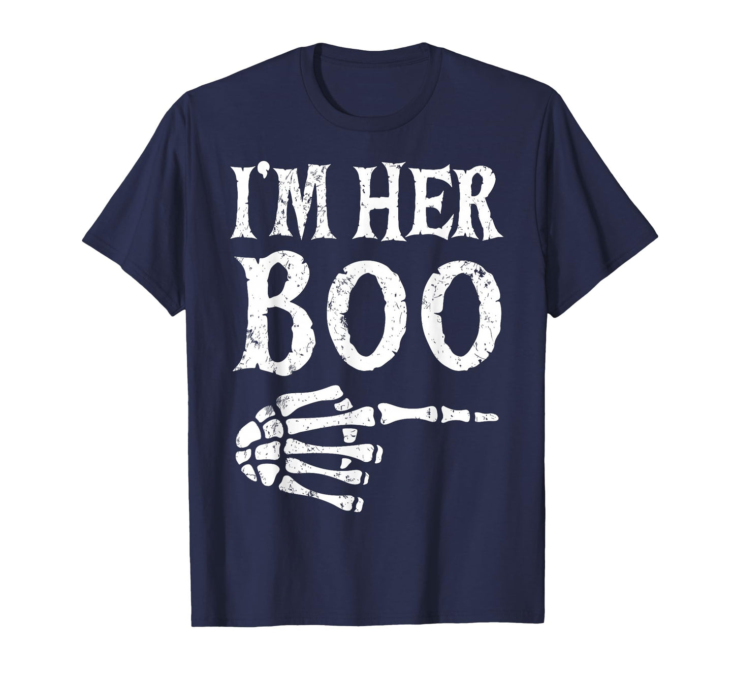 Im Her Boo Im His Ghoul Funny Halloween Couple Skeleton Hand T-Shirt