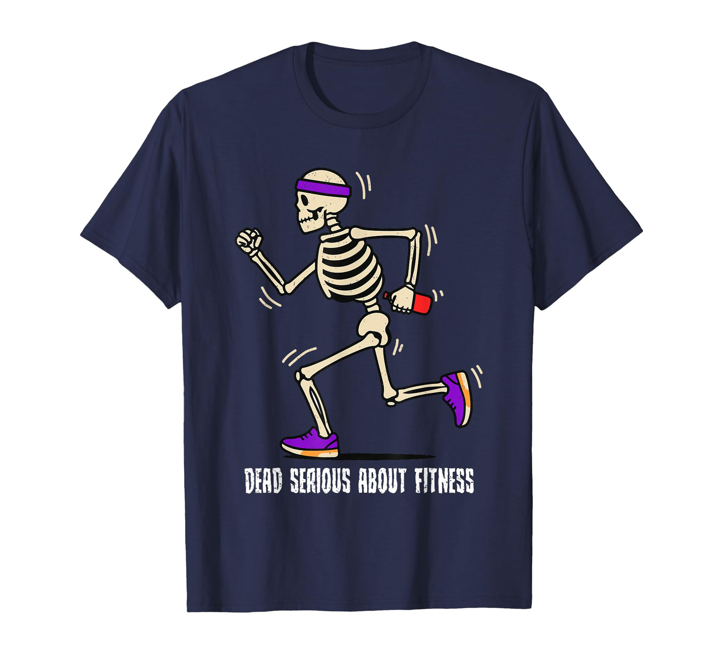 Serious About Fitness Halloween Skeleton Runner Running T-Shirt