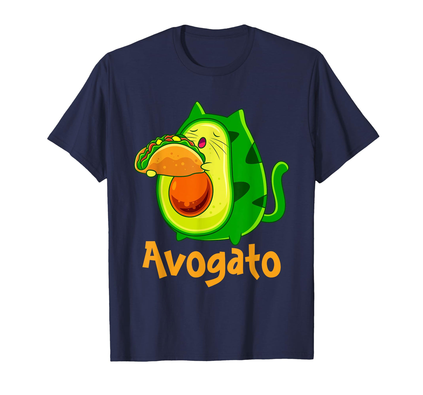 Avogato Avocato Cats Avocado with Taco Vegan Kitten T-Shirt