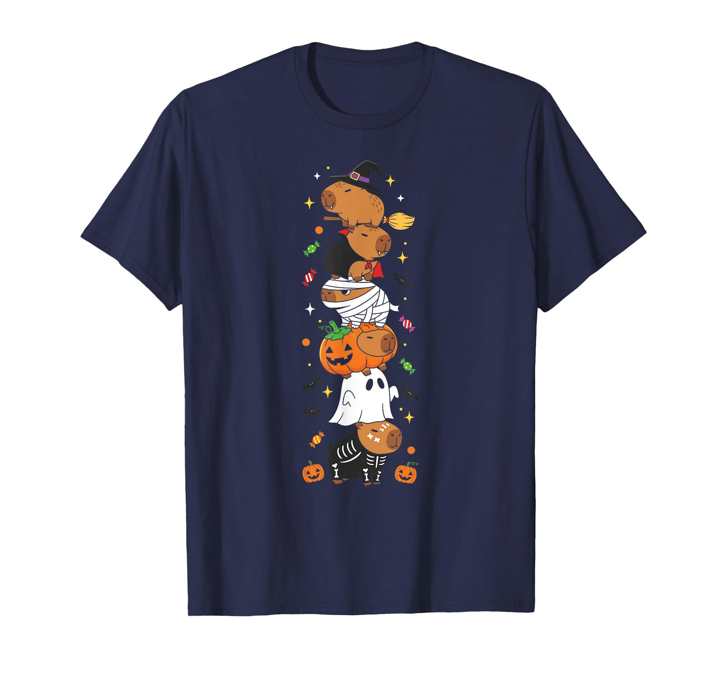 Capypara Witch Vampire Ghost Halloween Kids Mens Womens T-Shirt
