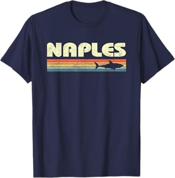 Naples Florida Vintage Shark Souvenir T-Shirt