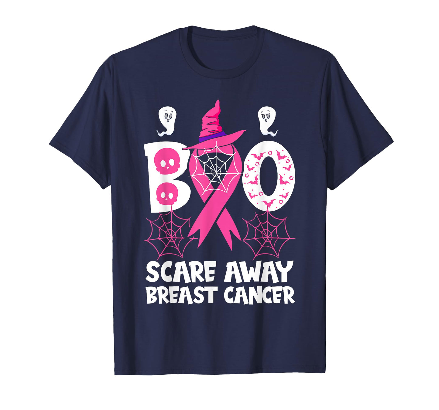 Breast Cancer Halloween Party Pink Ribbon Witch Survivor T-Shirt