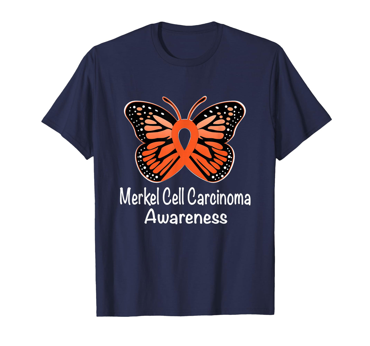 Merkel Cell Carcinoma Awareness Warrior Orange Ribbon T-Shirt