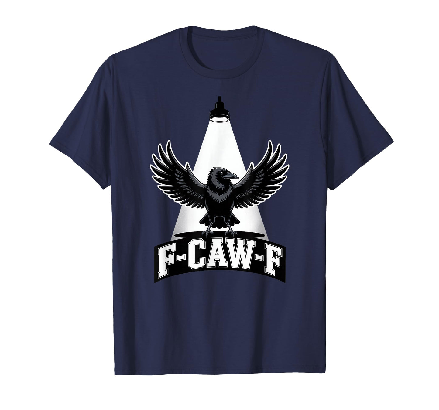 F CAW F Raven Crow Humor Spotlight Meme Phrase T-Shirt