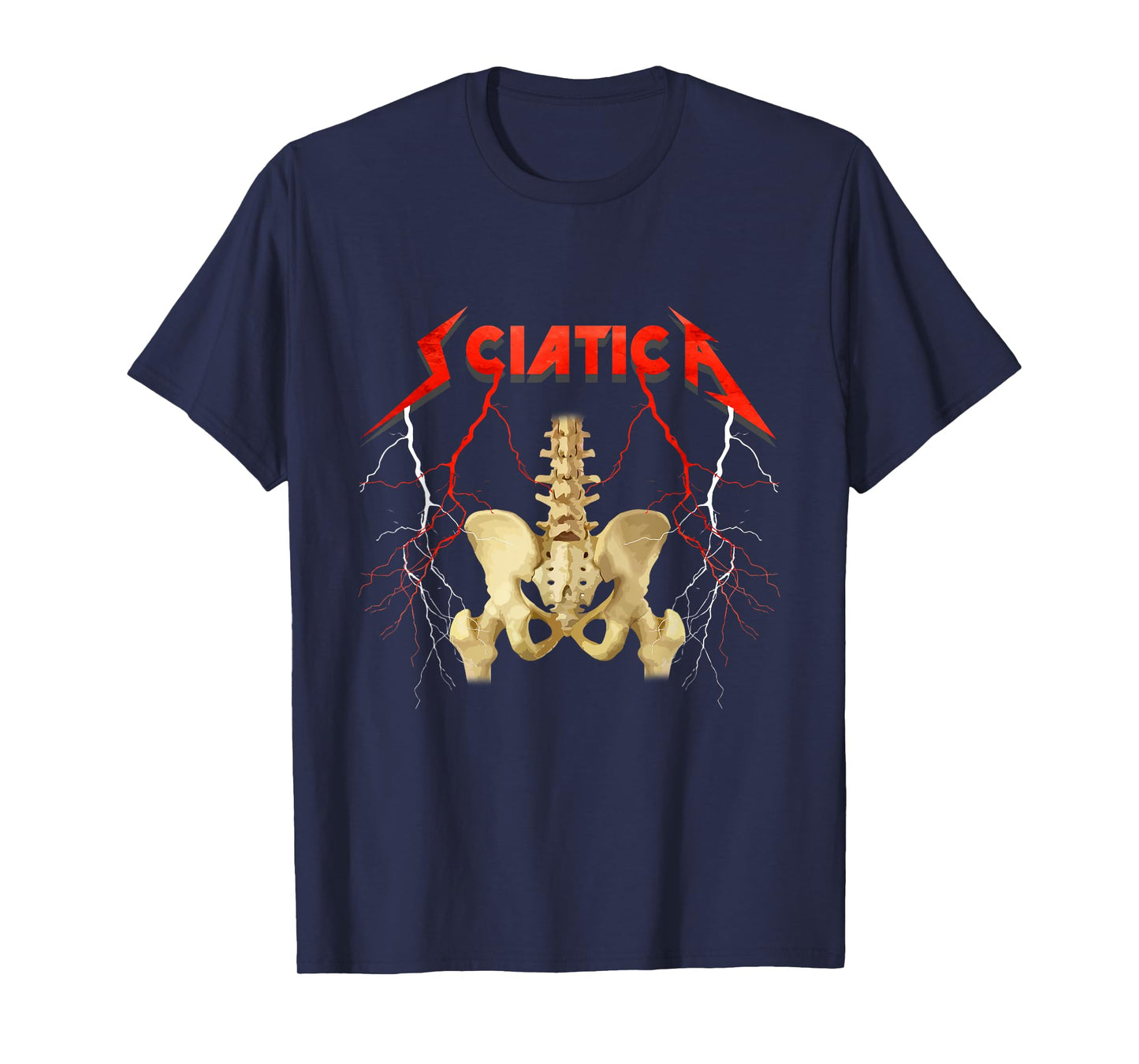 Sciatica Skeleton Nerve Rock Musician Humor T-Shirt