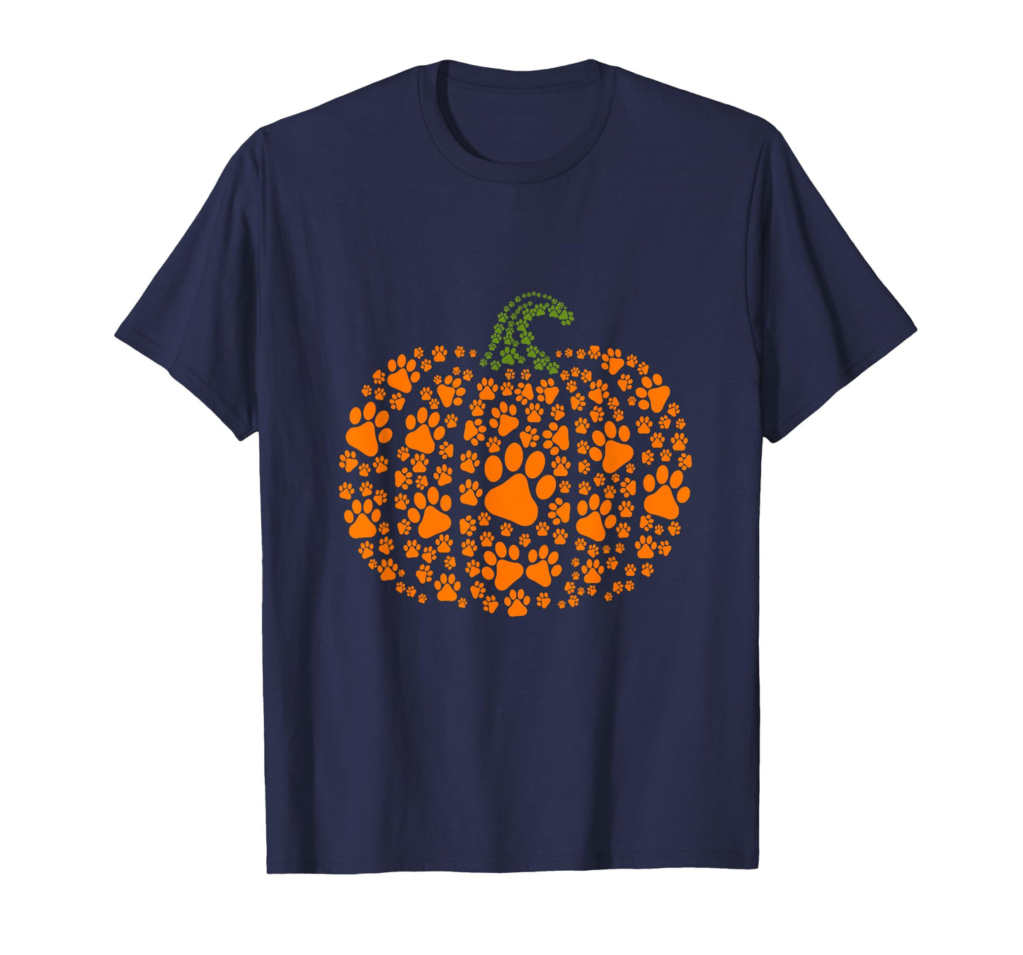 Paw Print Pumpkin Halloween Pet Lover T-Shirt