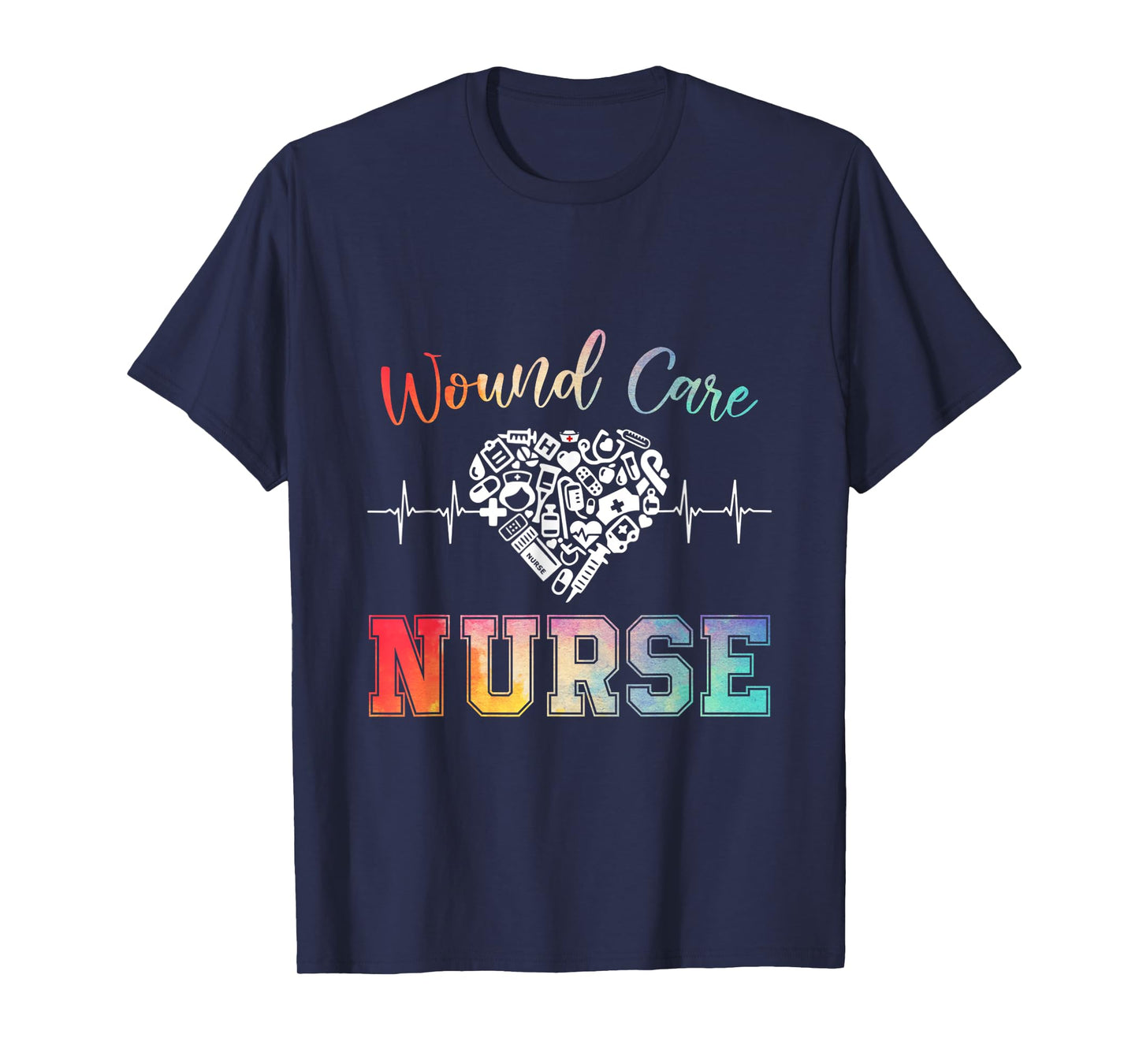 Wound Care Nurse Watercol Love Heart Stethoscope Nurse Women T-Shirt