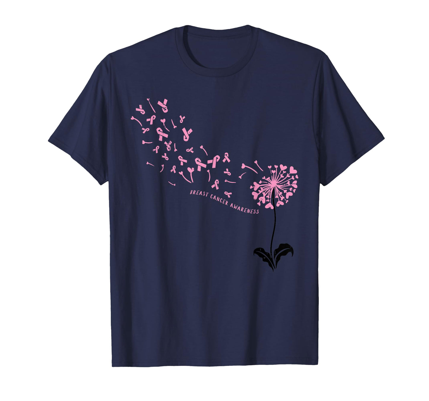 Dandelion Breast Cancer Awareness Pink RIbbon Support Gift T-Shirt
