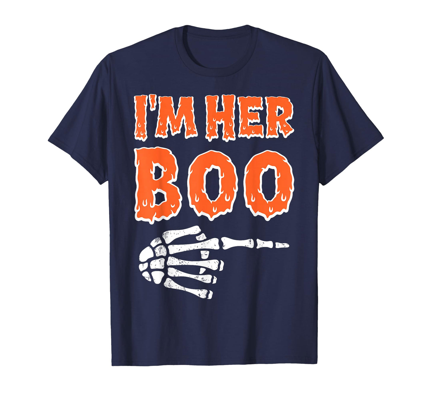 Im Her Boo Im His Ghoul Funny Halloween Couple Skeleton Hand T-Shirt