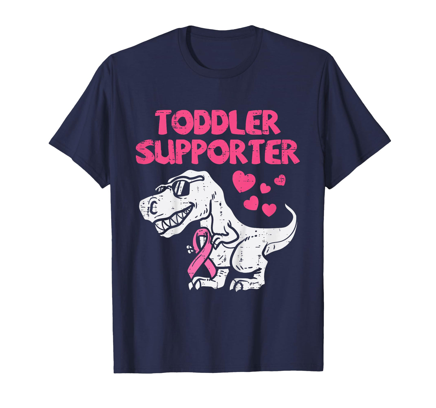 Toddler Supporter T-Rex Kids Breast Cancer Awareness Boys T-Shirt
