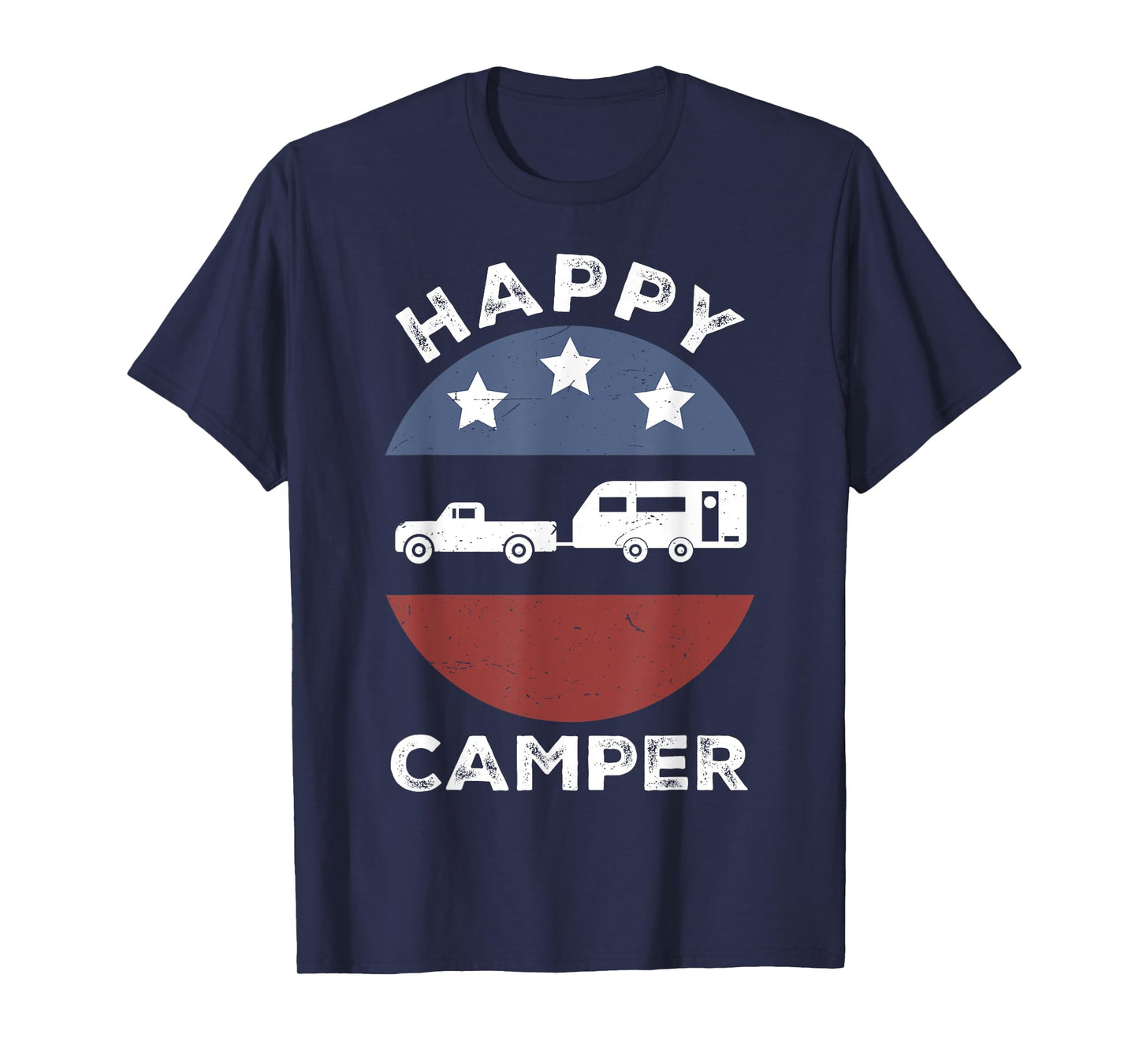 Retro Happy Camper Men Women Funny Camping Dad Boy Toddler T-Shirt