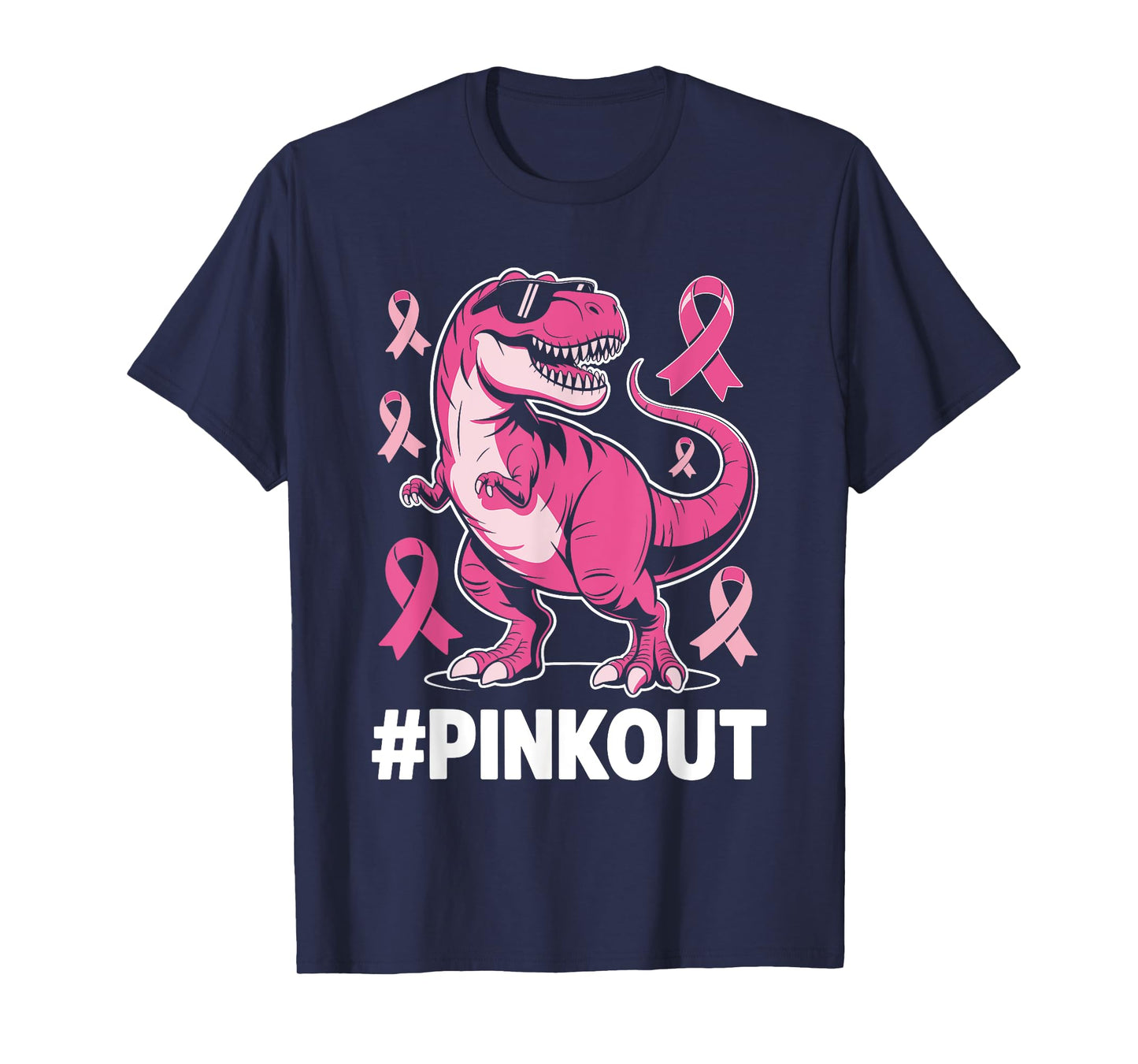 Pink Dinosaur PinkOut Breast Cancer Awareness Men Women Kids T-Shirt