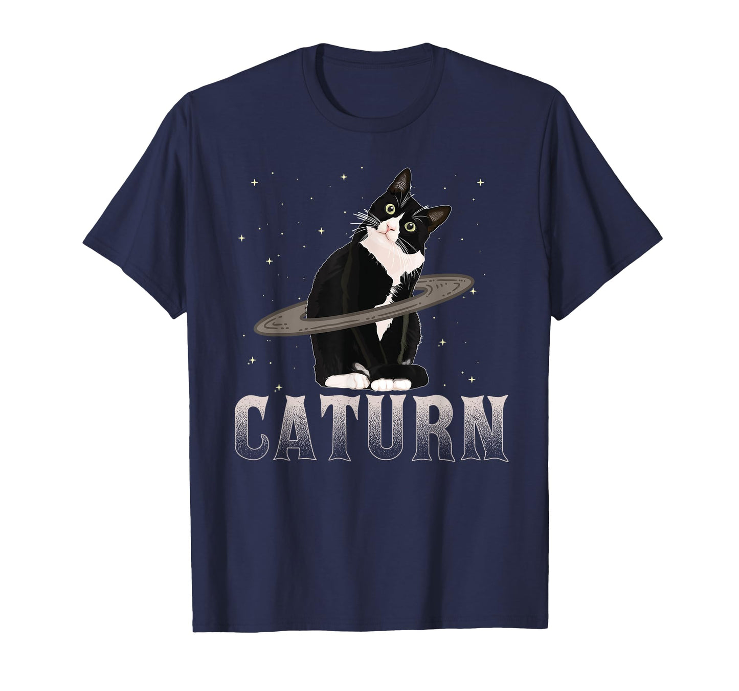 Caturn T-Shirt Cat Mom Cat Dad Space Cat Shirt T-Shirt for Men Women Kids