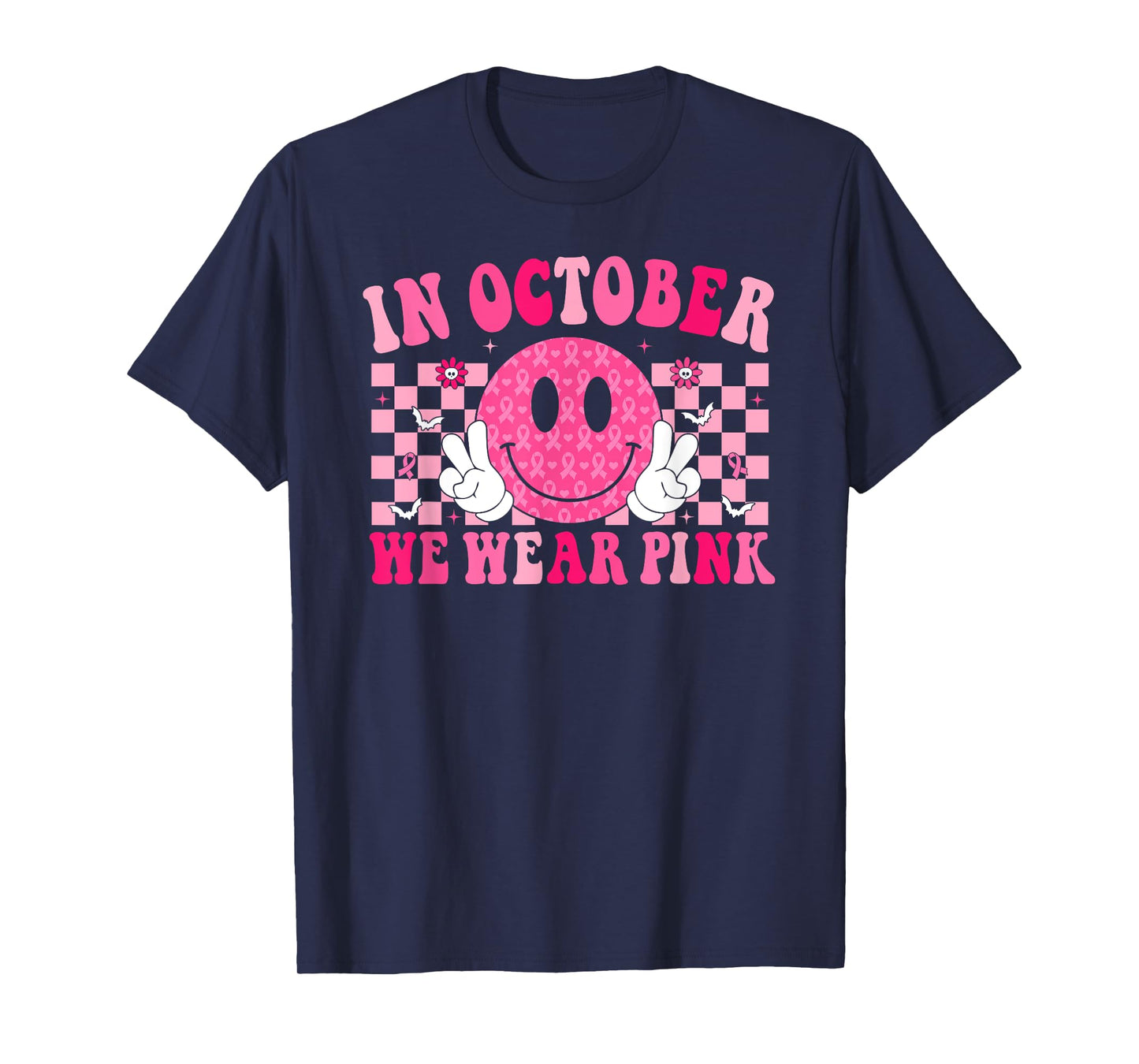 Breast Cancer Shirt Women Retro In October We Wear Pink T-Shirt