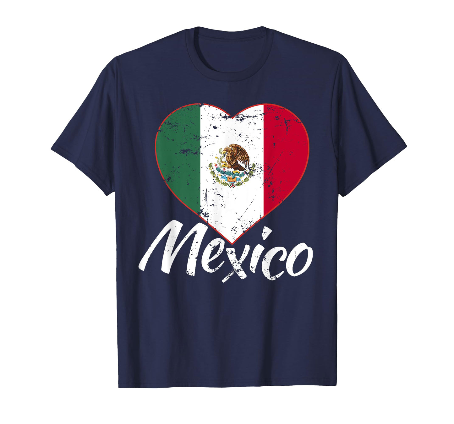 Mexico Heart Independence Day Mexican Flag Hispanic Gift T-Shirt