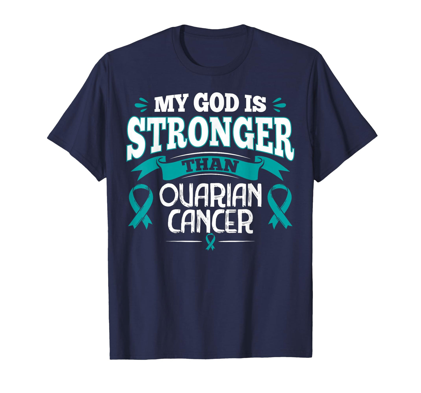 Gift for Ovarian Cancer Patients Teal Ribbon T-Shirt