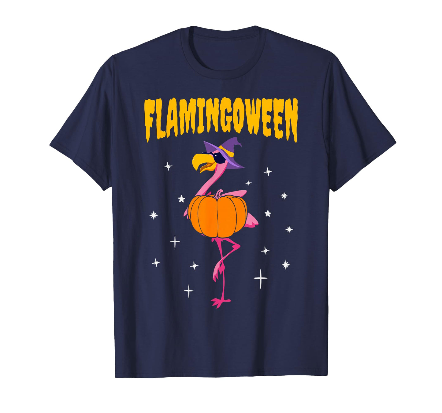 Flamingoween Flamingo Pumpkin Halloween Costume Bird Lover T-Shirt