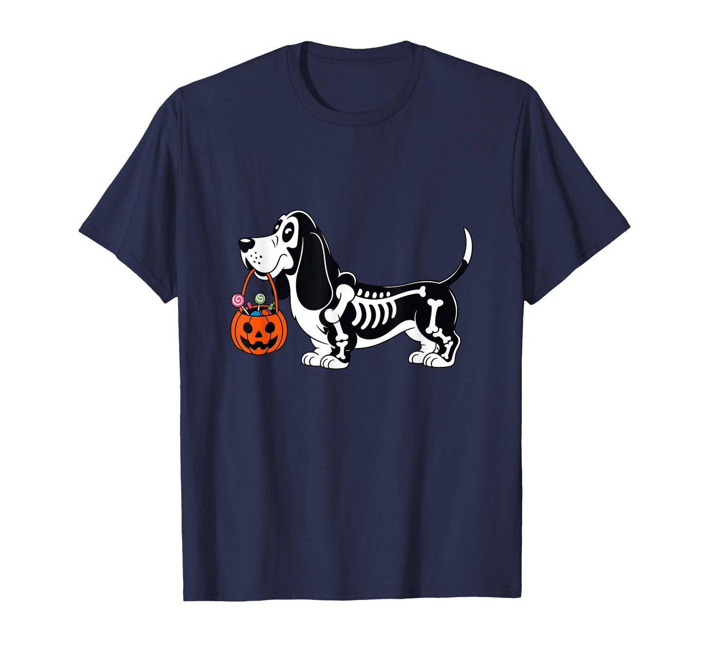 Funny Skeleton Basset Hound Halloween Basset Hound Dog Mom T-Shirt