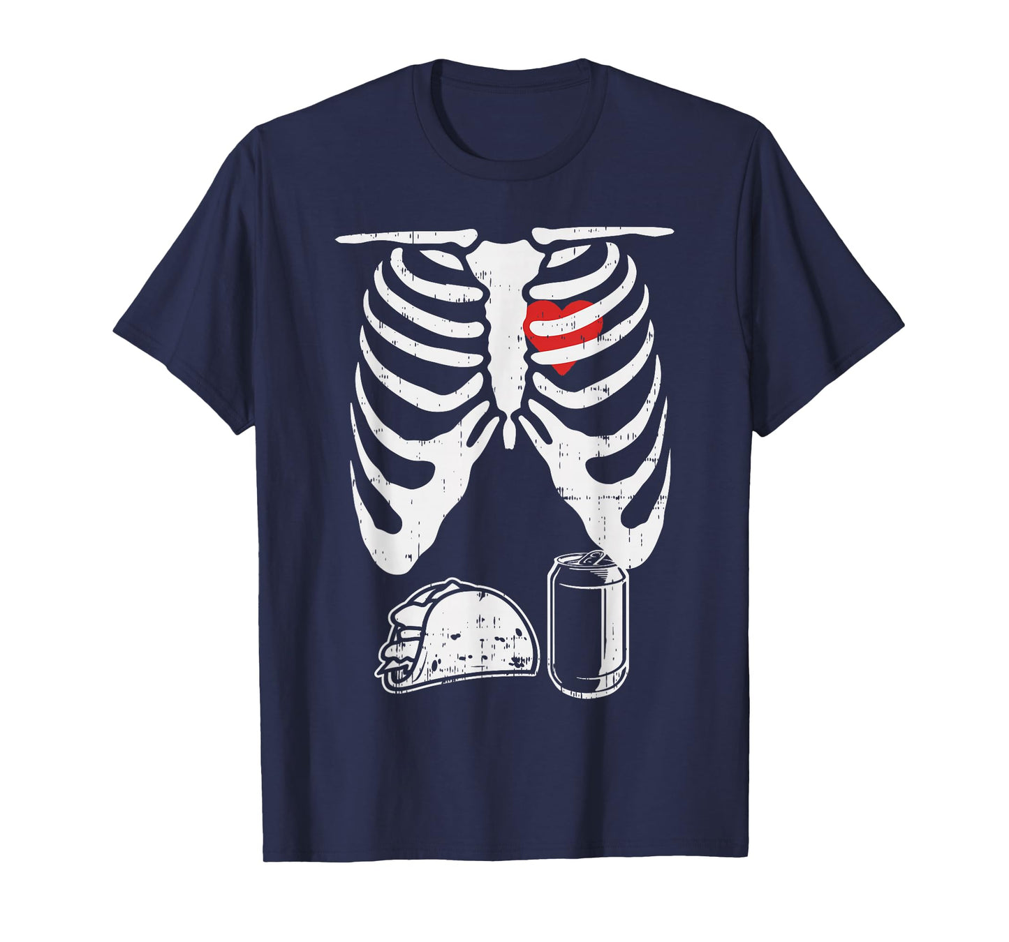 Skeleton Pregnancy Taco Beer Xray Halloween Soon Dad T-Shirt