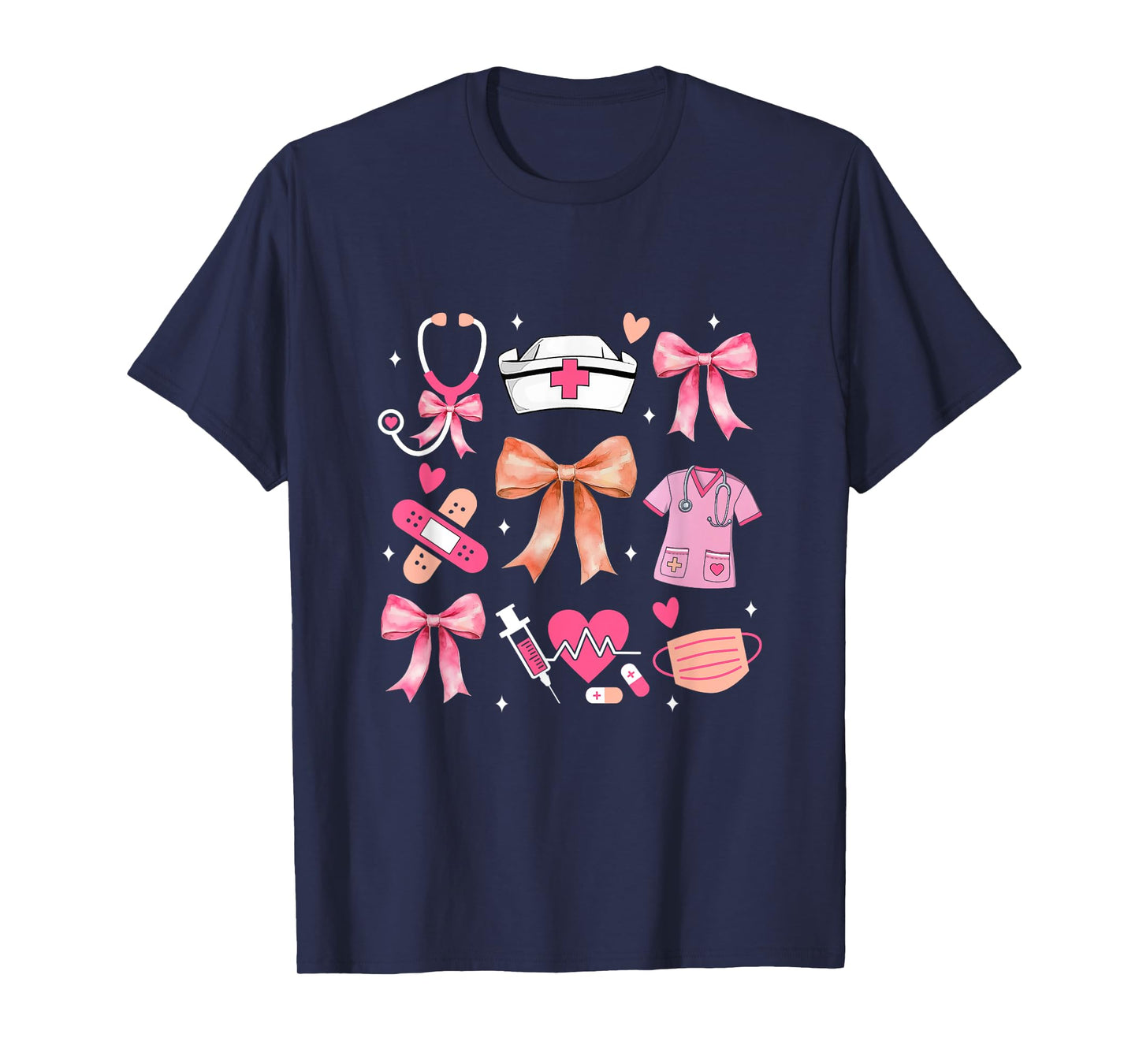 Cute Pink Coquette Bow Nurse Life Nursing Design For Women T-Shirt