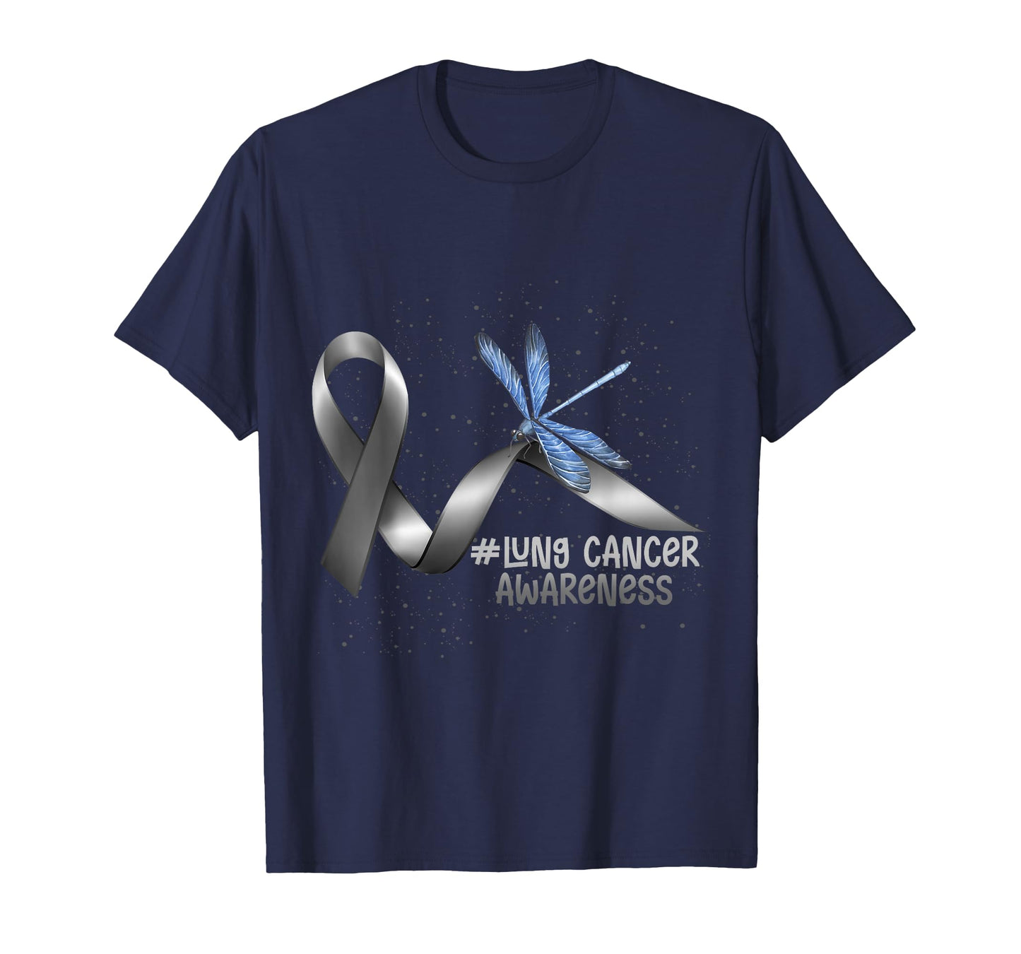 Dragonfly White Ribbon Lung Cancer Awareness T-Shirt