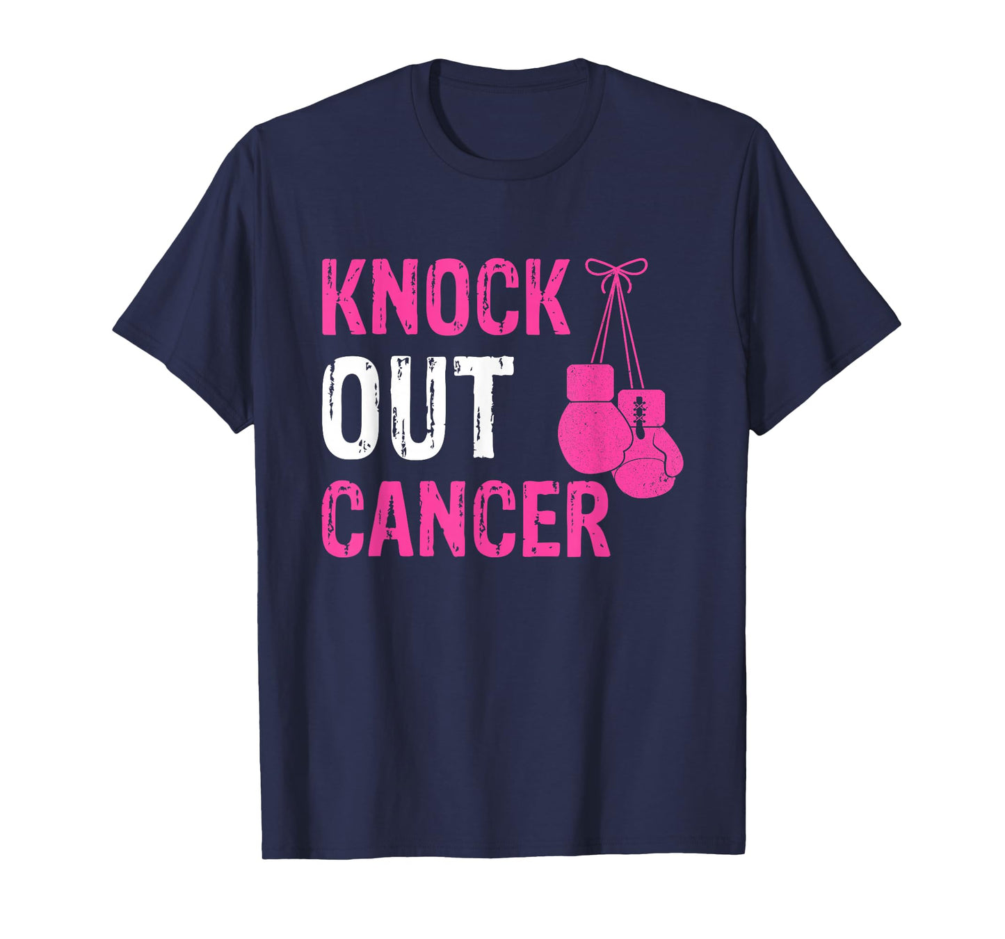 Knock Out Boxing Fight Pink Ribbon Breast Cancer Awareness T-Shirt