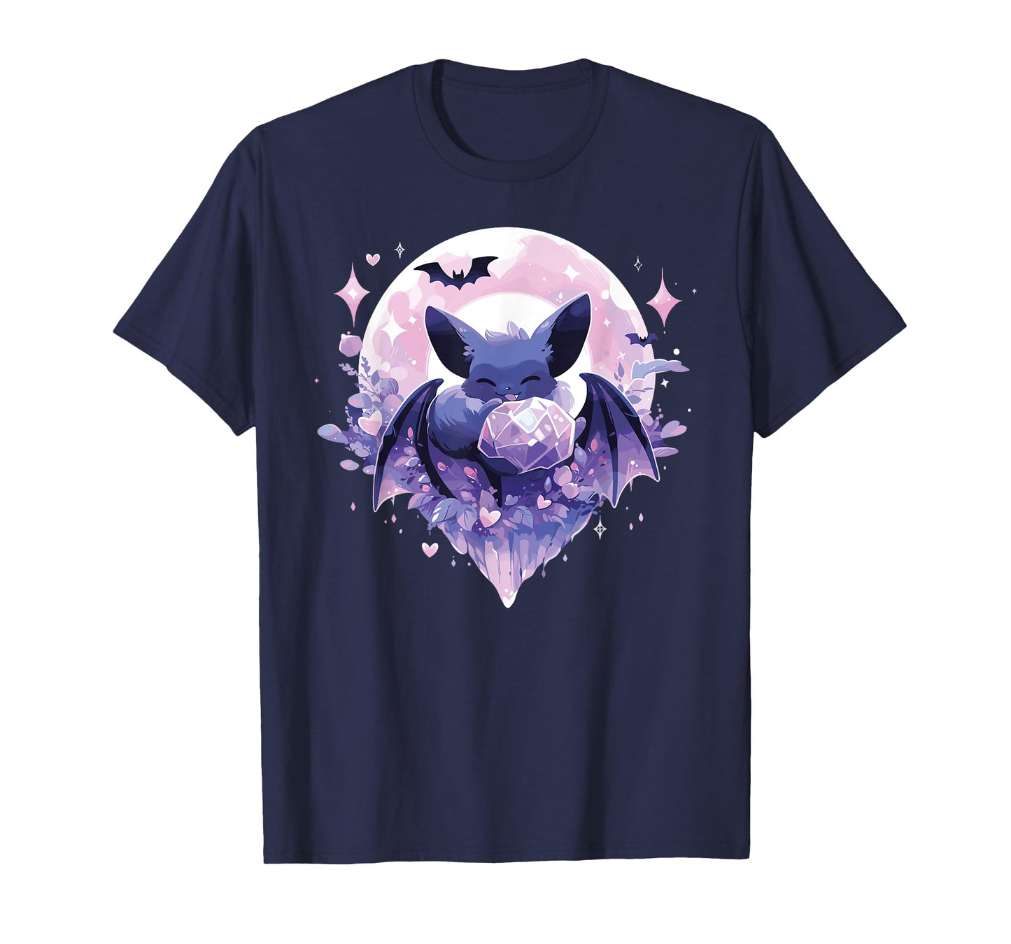 Cute Kawaii Witch Bat Crystal Alchemist Pastel Goth T-Shirt