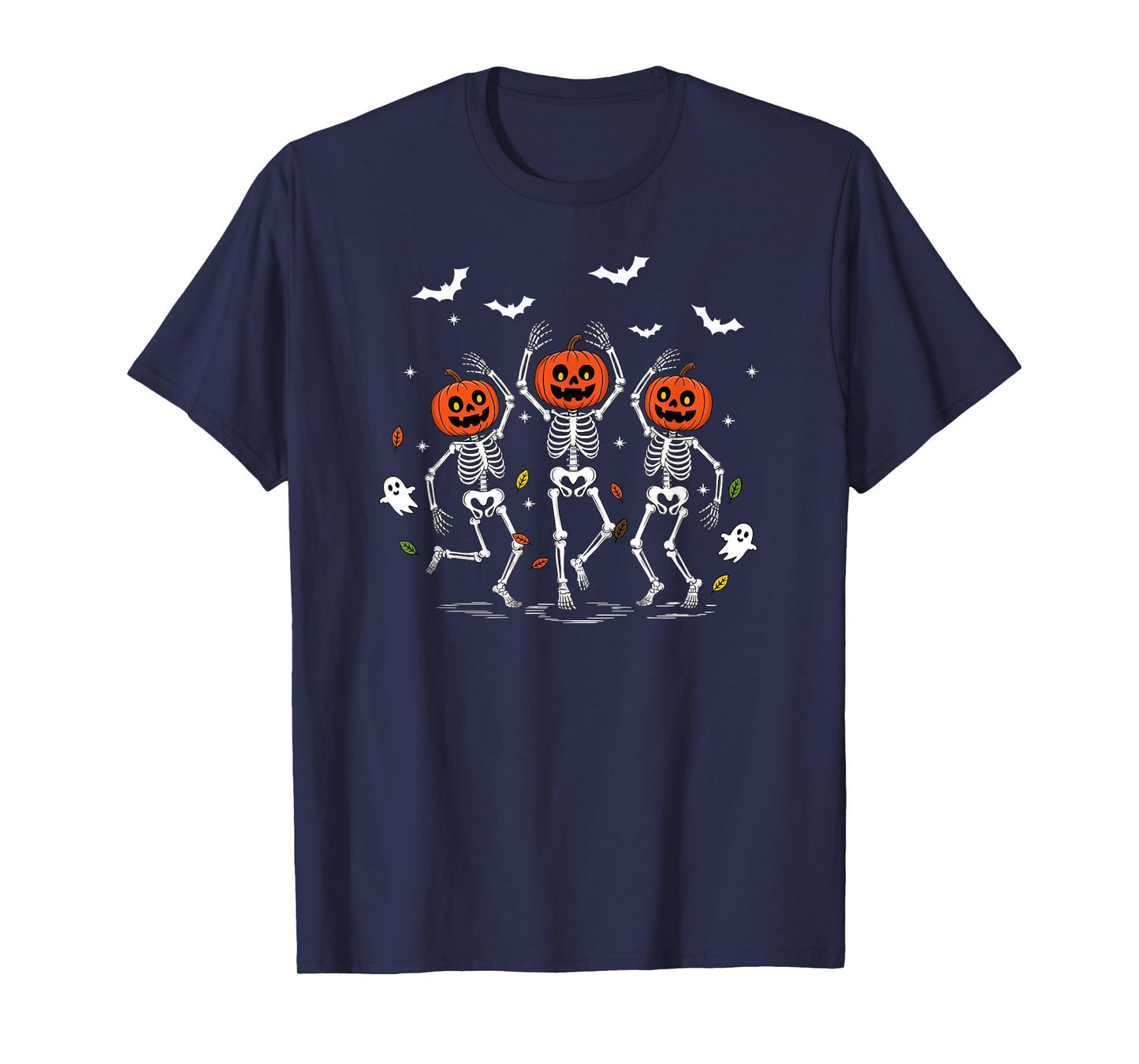 Dancing Skeleton Pumpkin- Head Halloween Party T-Shirt