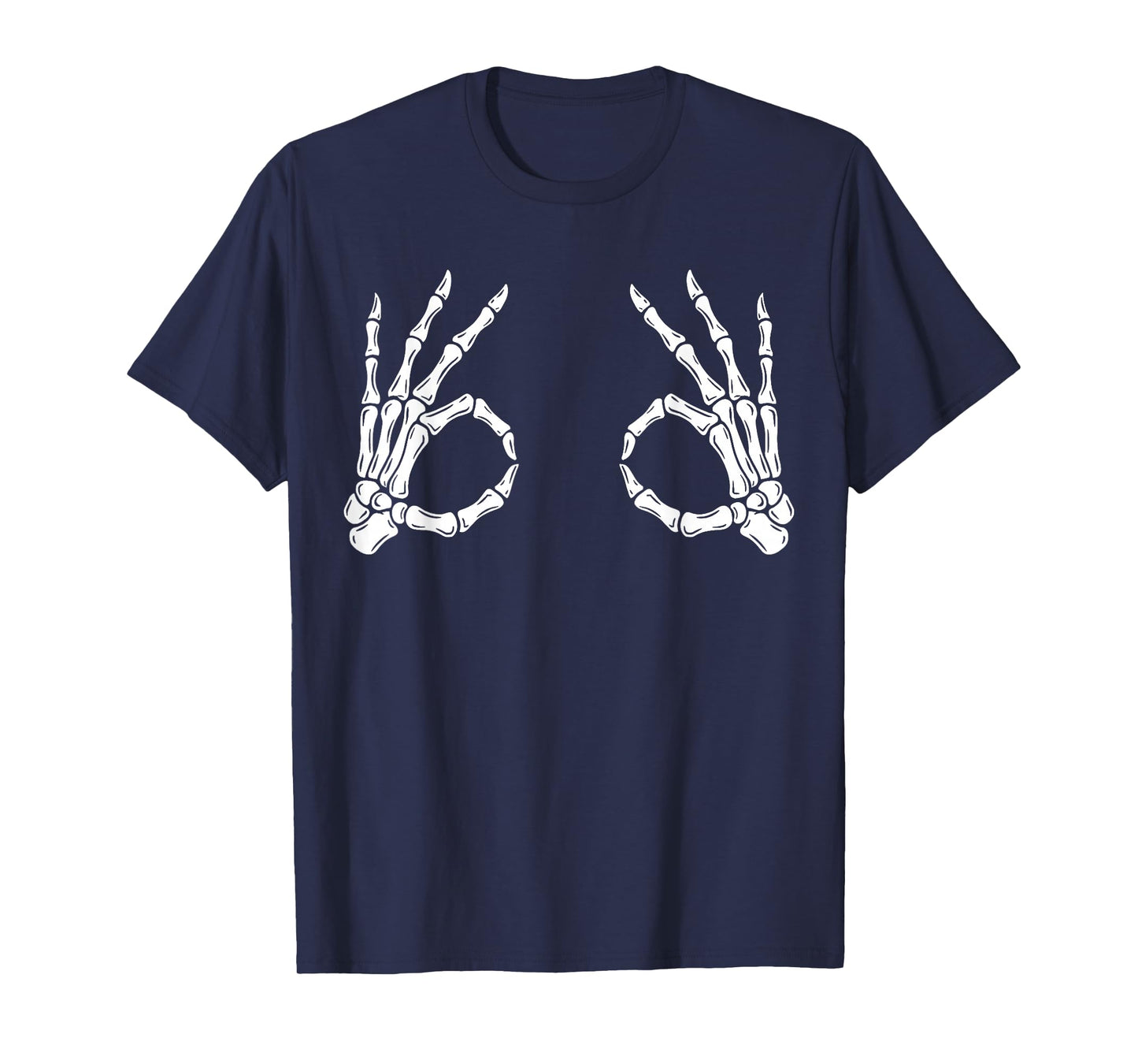 Halloween Women's Boob Skeleton Hand Funny Costume Party T-Shirt