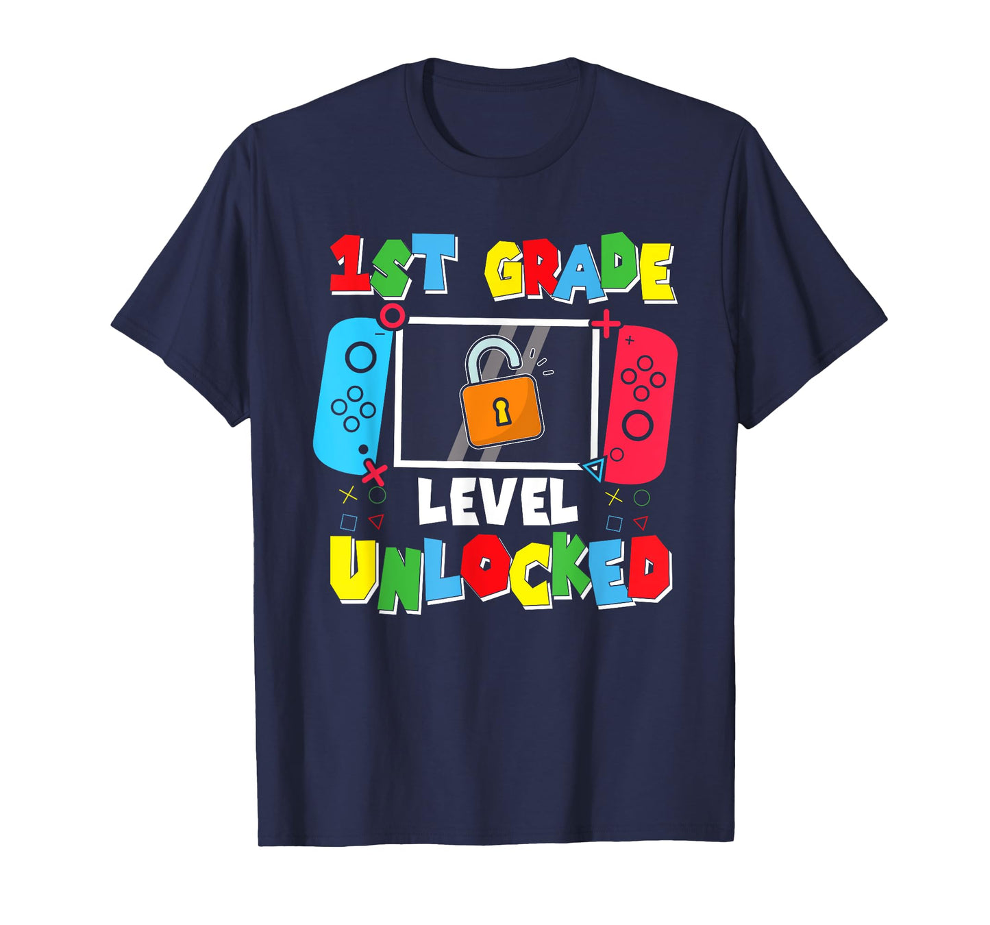 1st Grade Level Unlocked Back to School First Day Gamer Boys T-Shirt