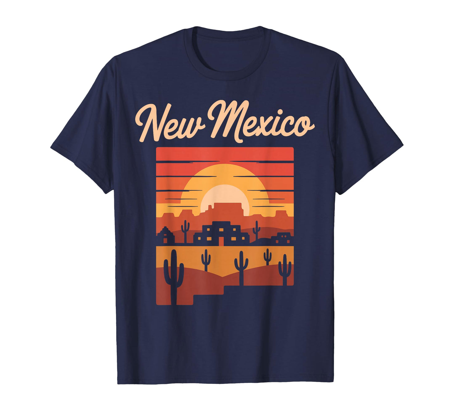New Mexico Sunset Adobe Desert Retro Pueblo T-Shirt