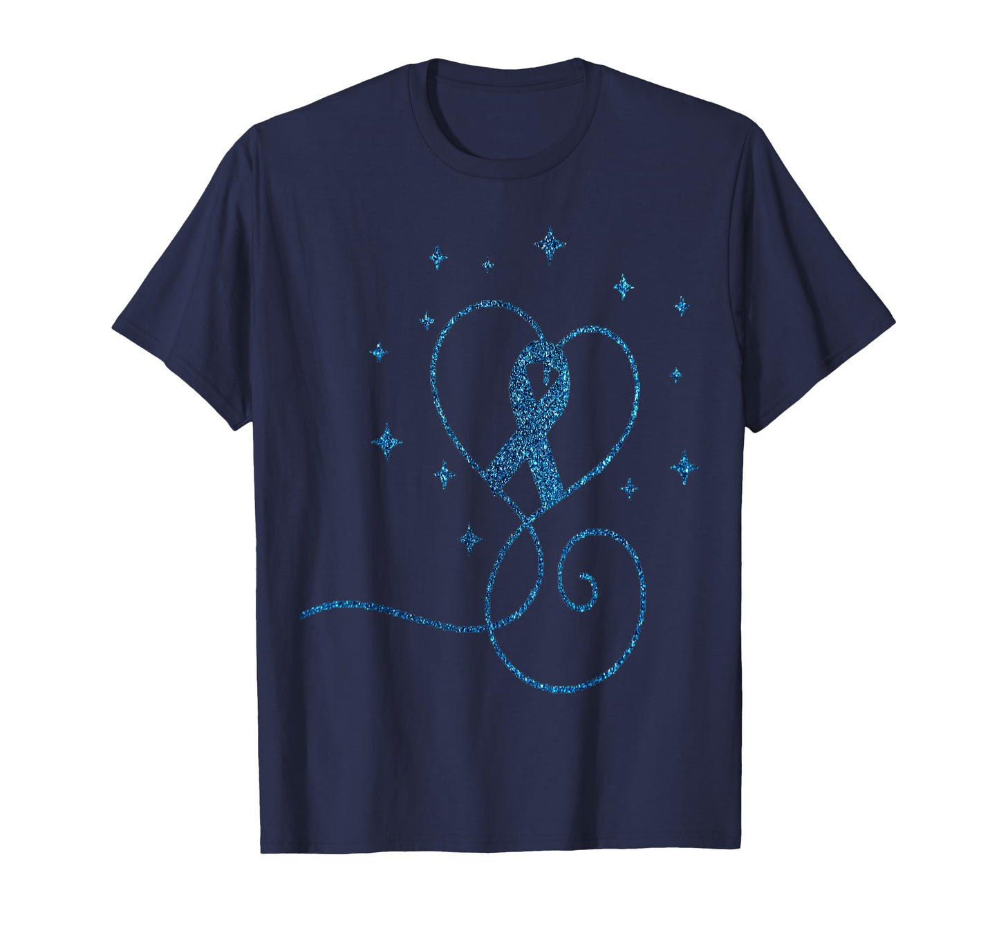 Colorectal Heart Blue Ribbon Colon Cancer Awareness Gift T-Shirt