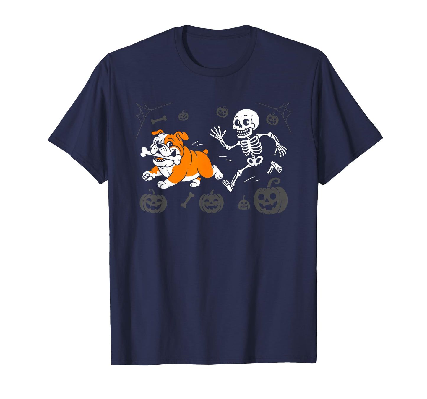 Funny Halloween French Bulldog Skeleton Spooky Season T-Shirt