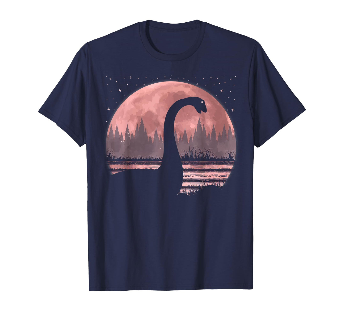 Nessie Loch Ness Monster Graphic Full Moon Loch Ness T-Shirt