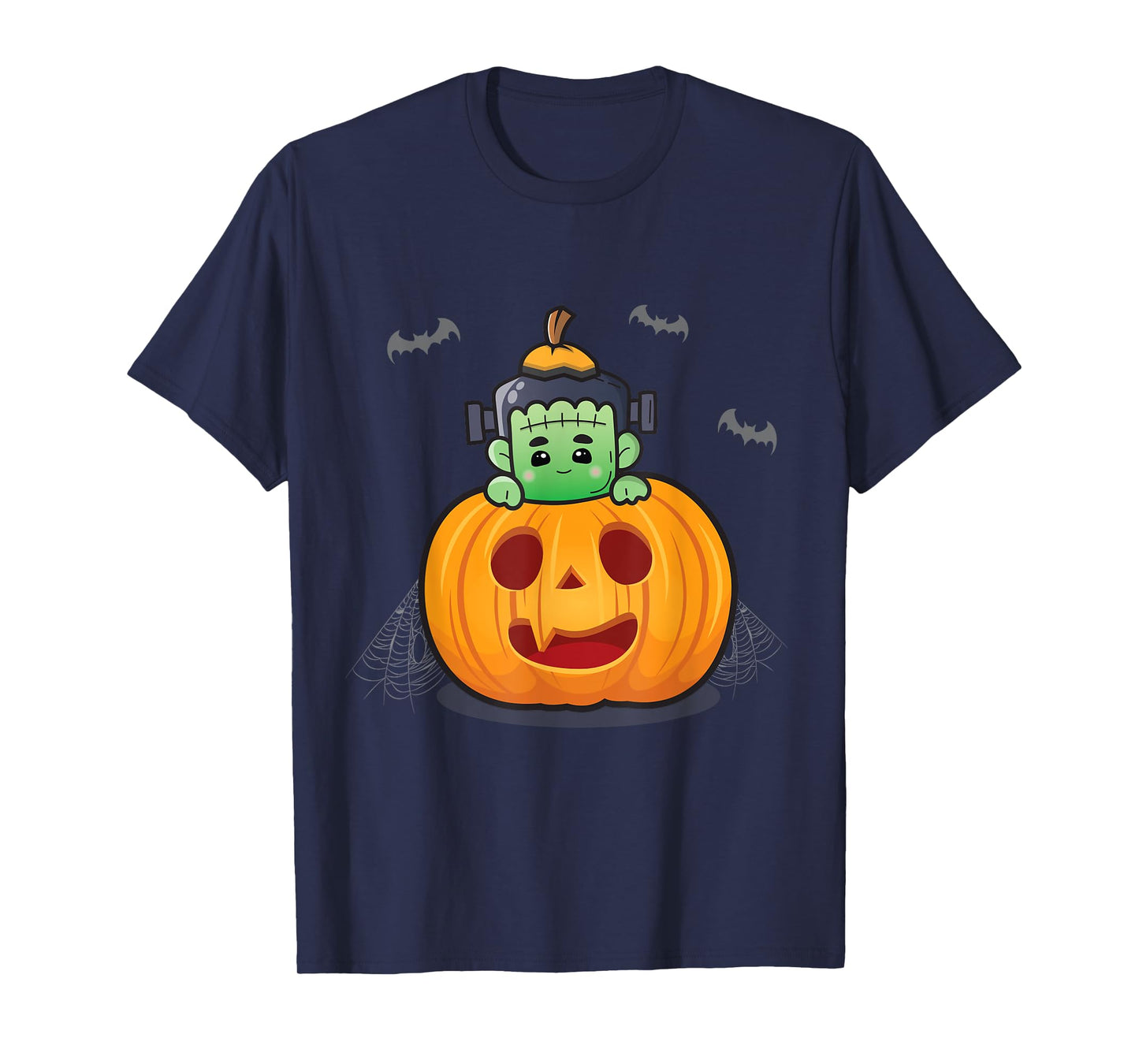 Cute Frankenstein in Pumpkin Kids Matching Halloween T-Shirt