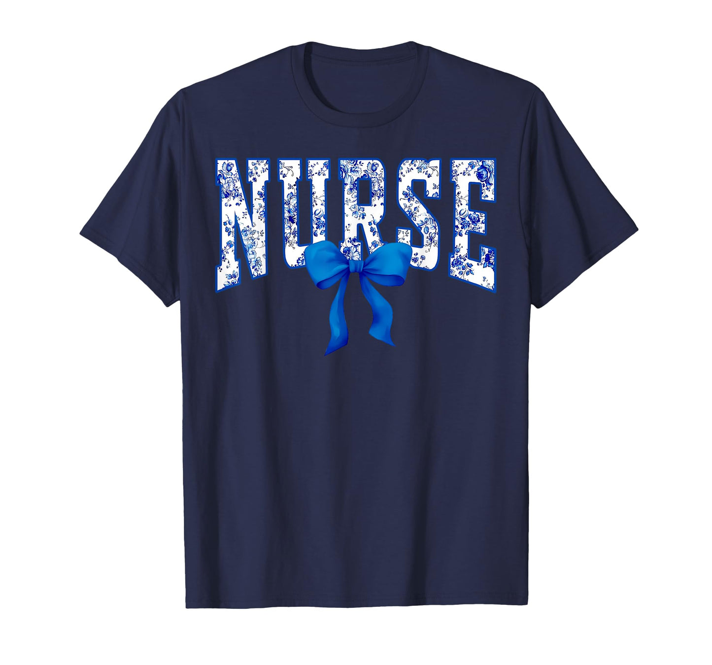 Toile De Jouy Nurse Coquette Bow Nurse Floral T-Shirt