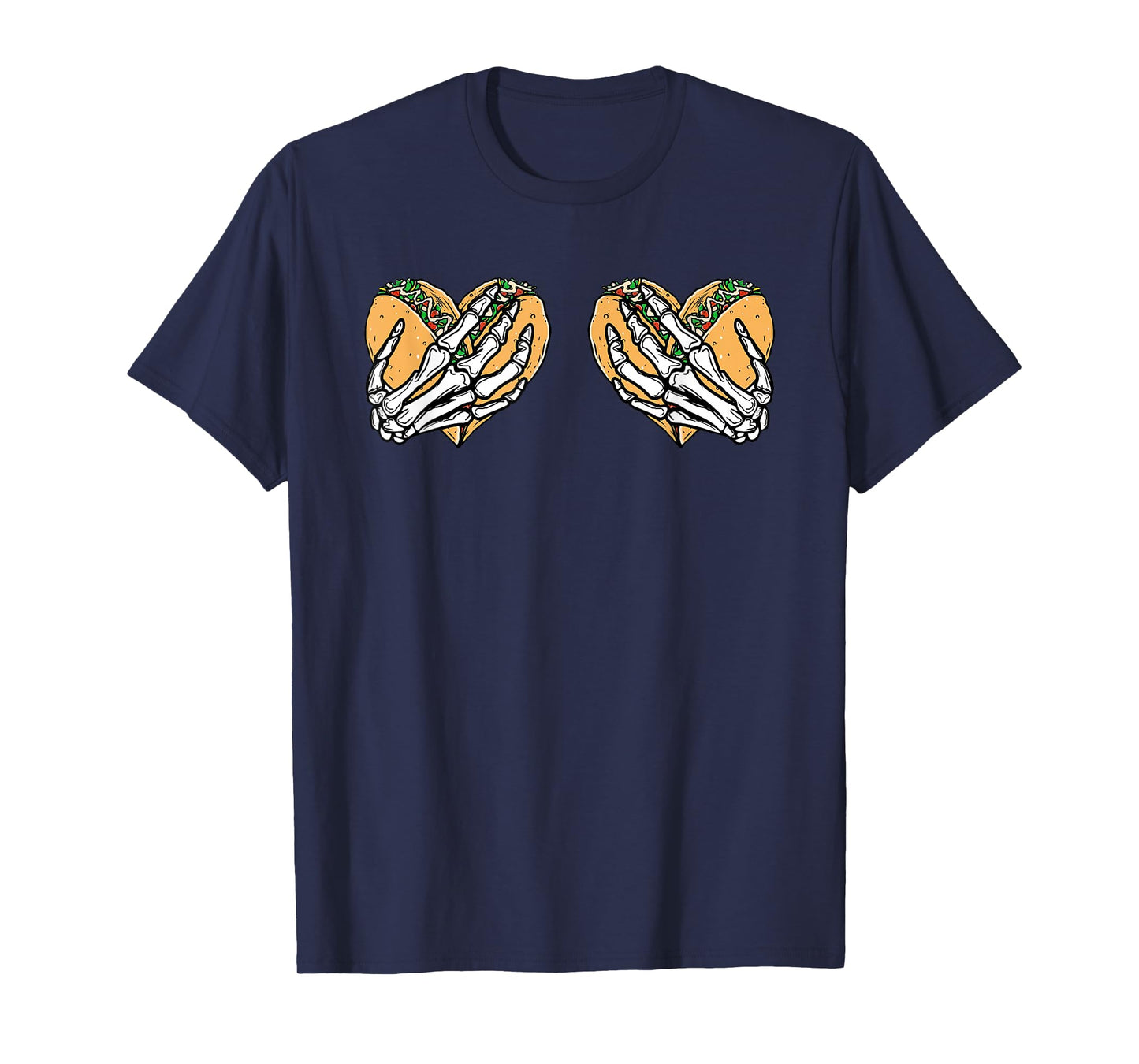 Funny Cinco De Mayo Taco Boobs Skull hands T-Shirt