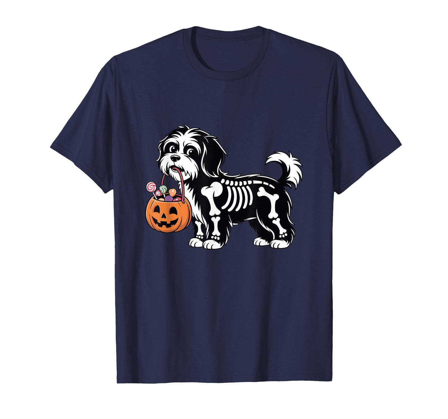 Funny Skeleton Havanese Halloween Havanese Bones Dog Mom T-Shirt