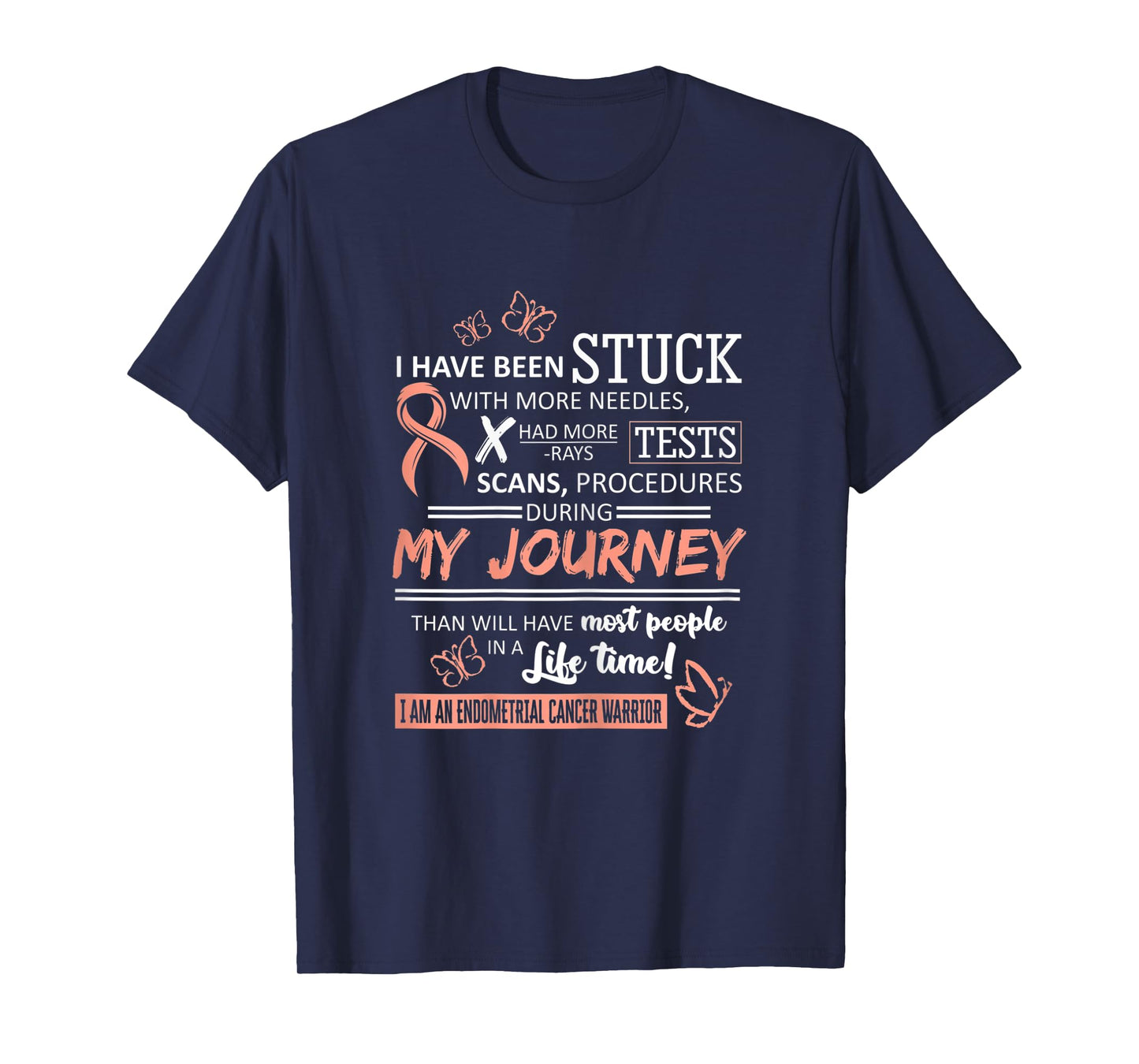 Womens My Journey I Am A Endometrial Cancer Warrior T-Shirt T-Shirt