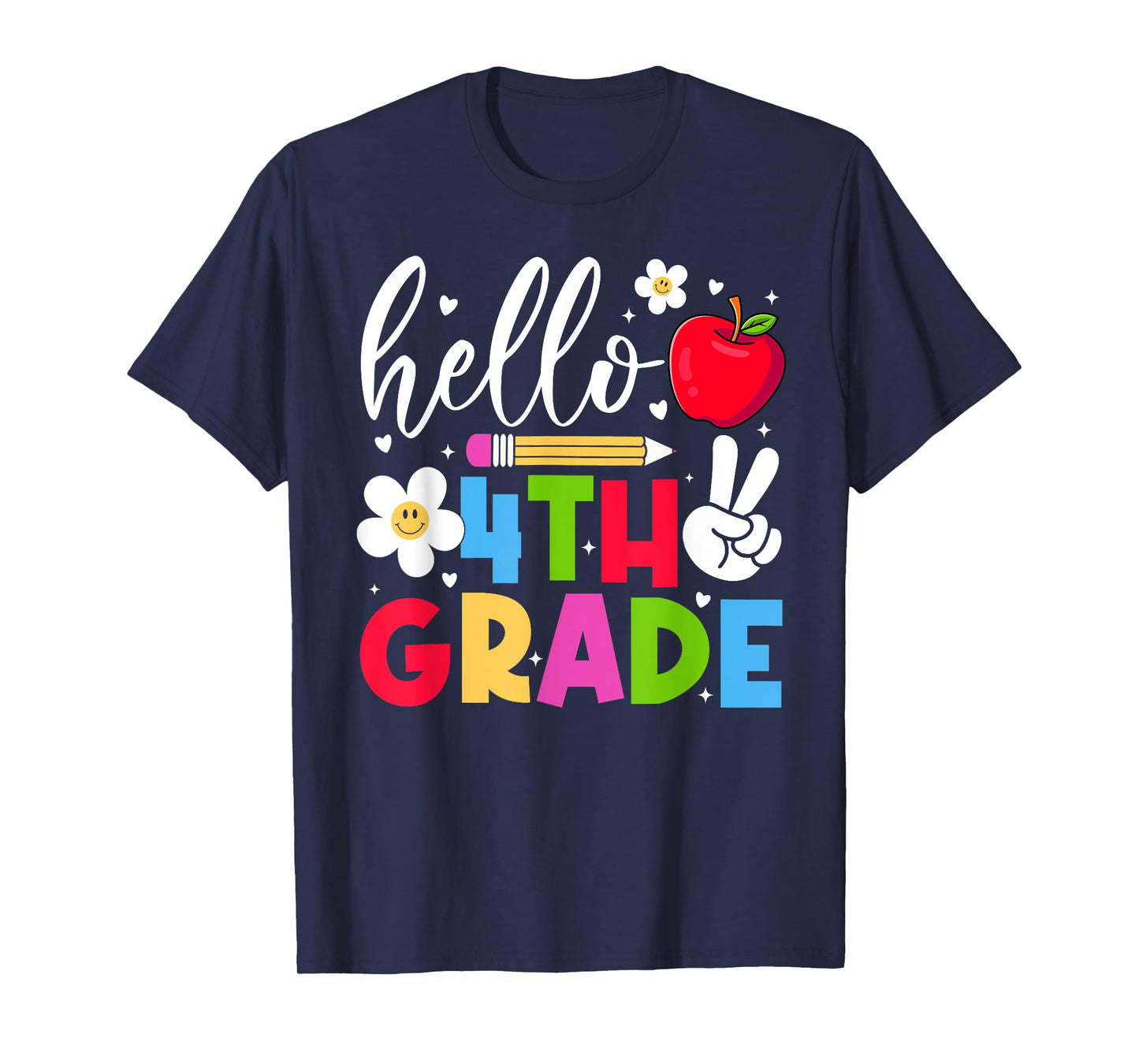 Back To School Hello Fourth Grade Team 4th Grade Boy Girl T-Shirt