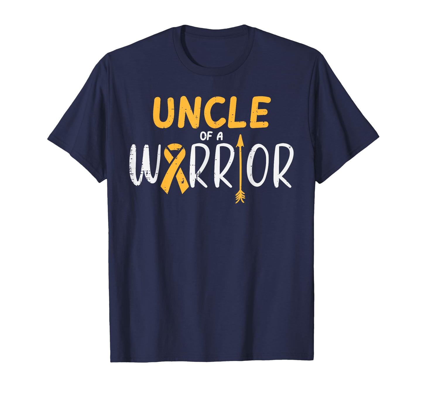 Uncle Of A Warrior Childhood Cancer Ribbon Awareness Family T-Shirt