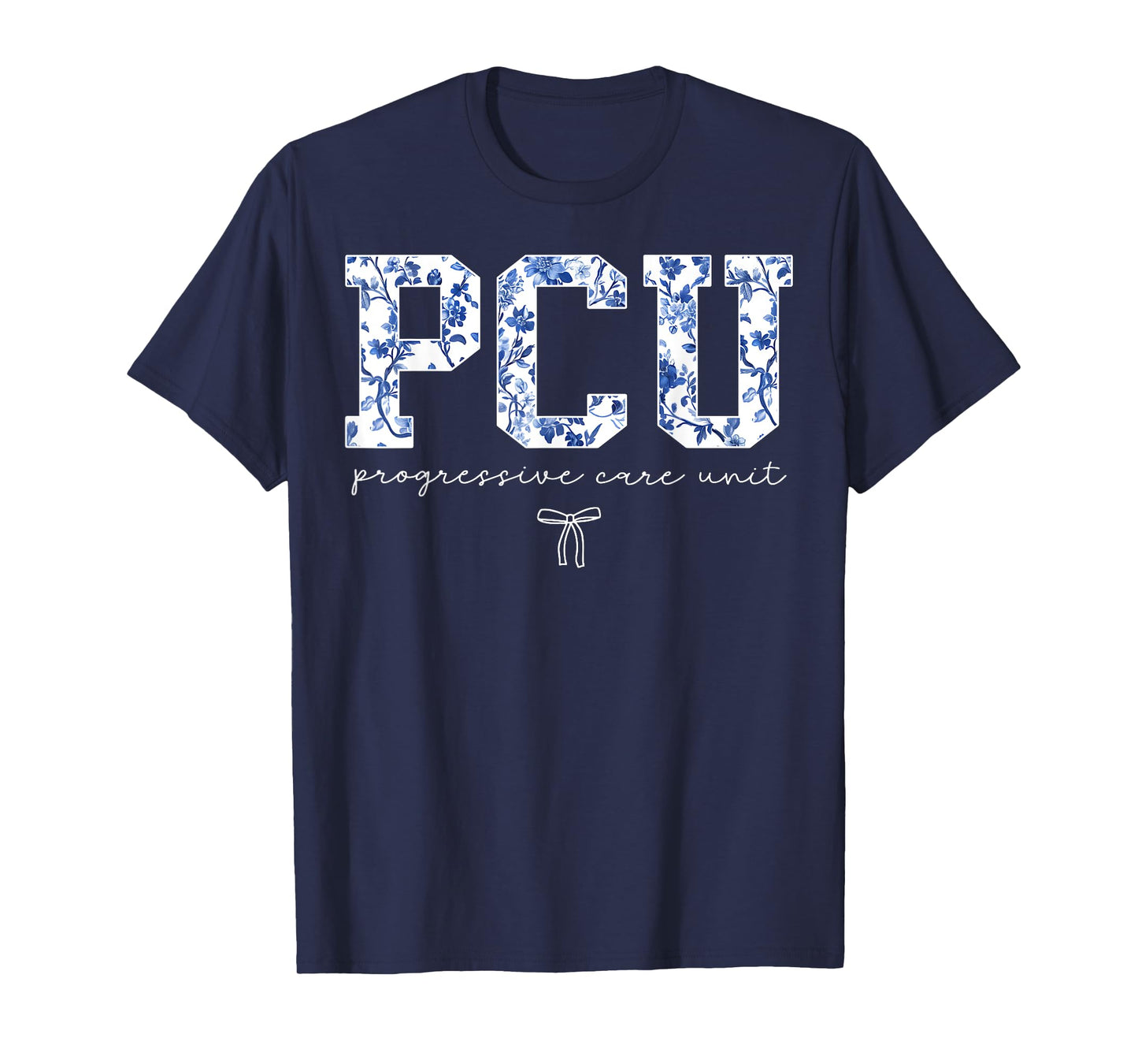 Retro Floral PCU Progressive Care Unit Nurse Nursing Women T-Shirt